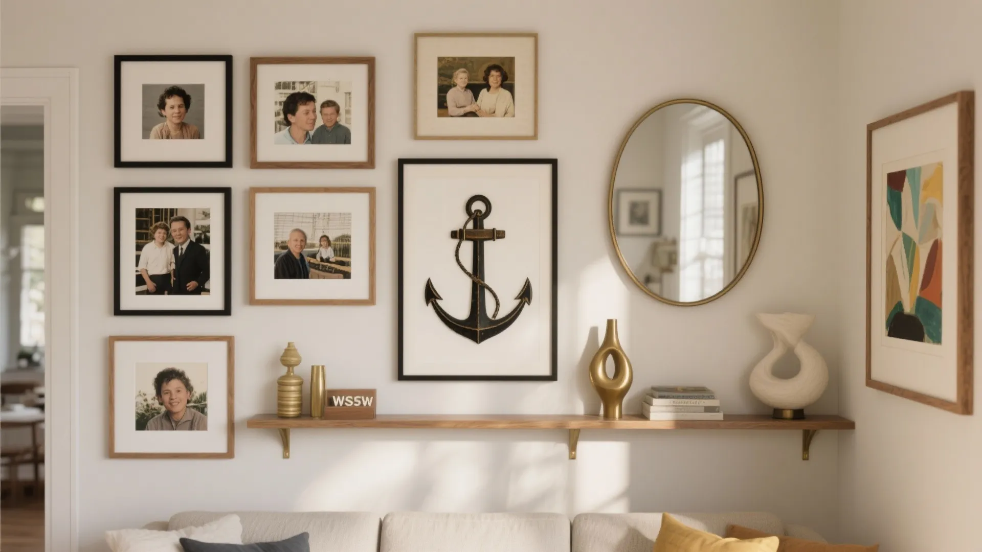 Gallery wall with meaningful layers