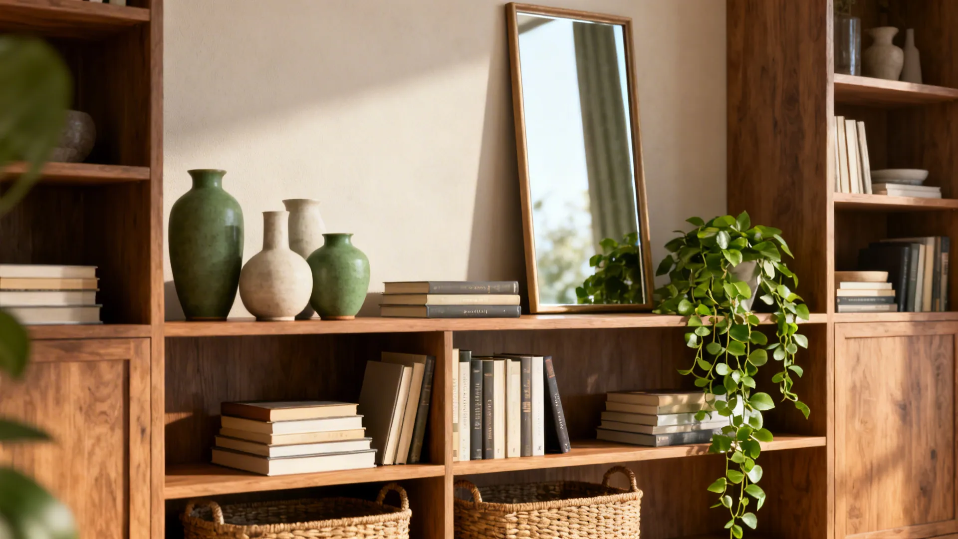 5 Ways to Style Open Shelves in a Small Living Room