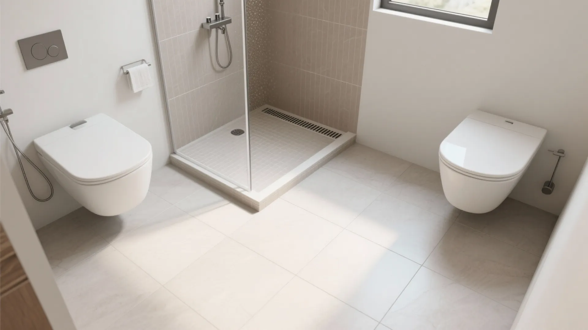 Continuous Floor Tile into a Curbless Shower