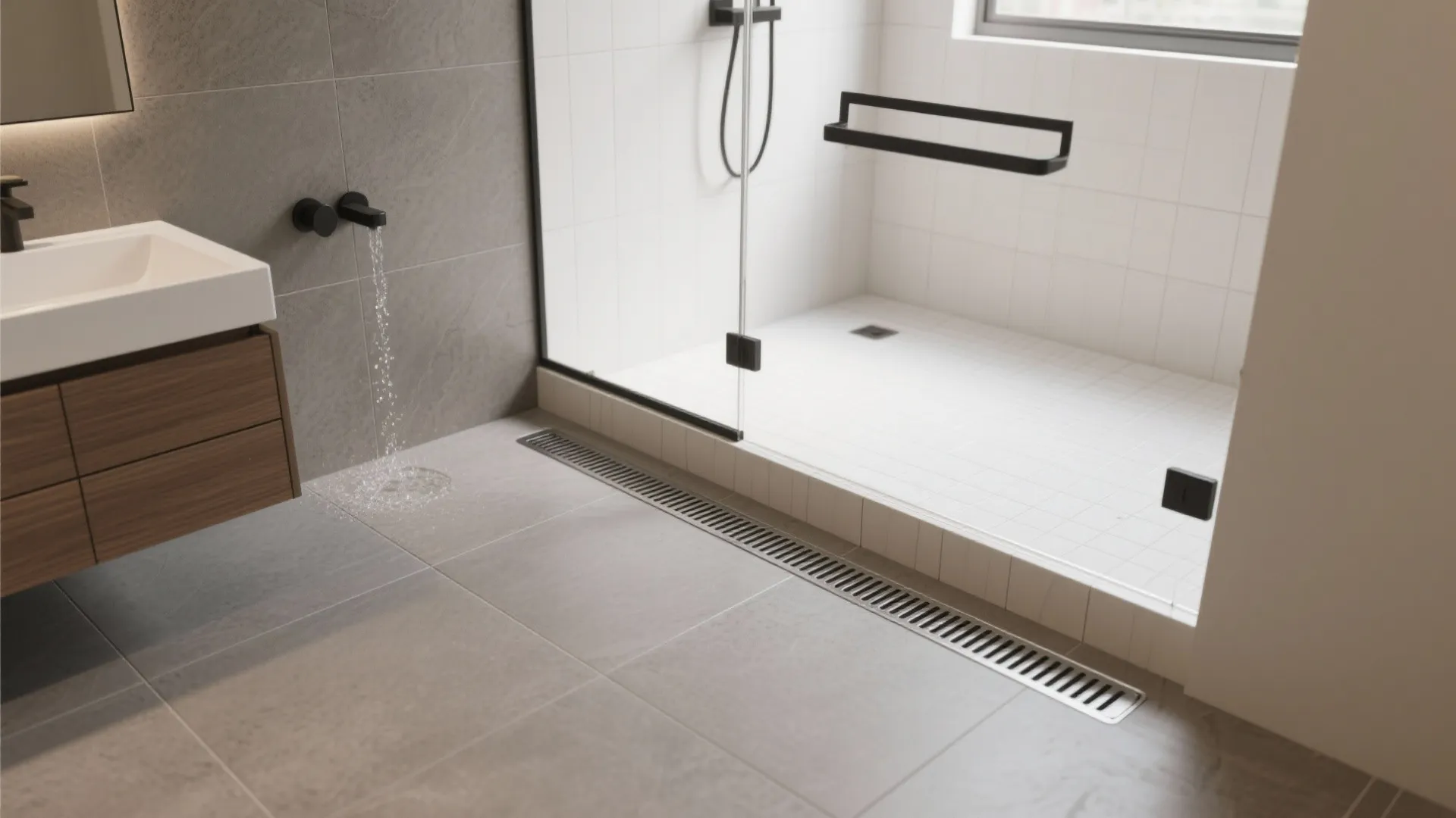 Curbless Shower With Linear Drain