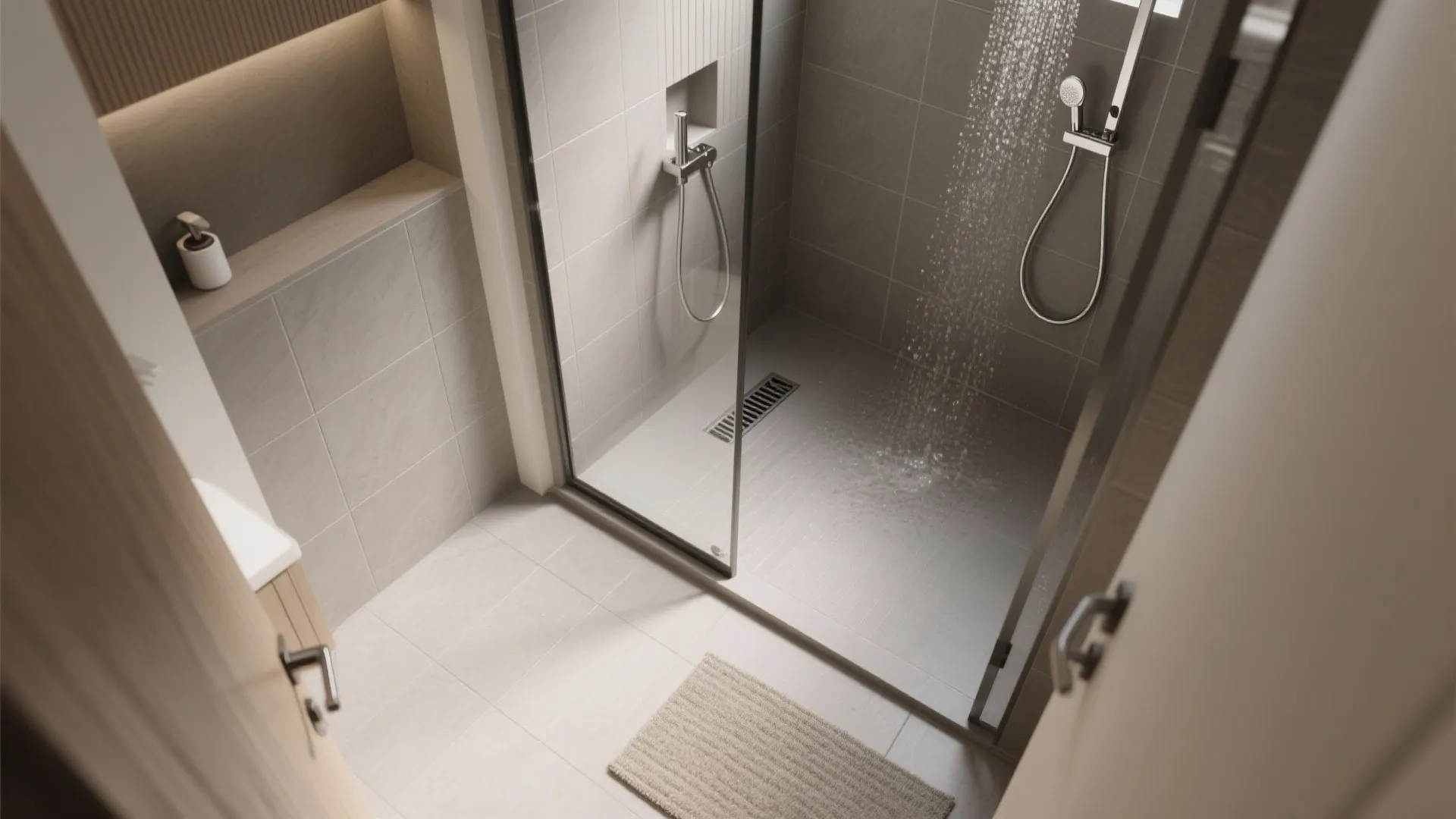 Curbless Walk-In Shower With Linear Drain (A Mini Wet Room)
