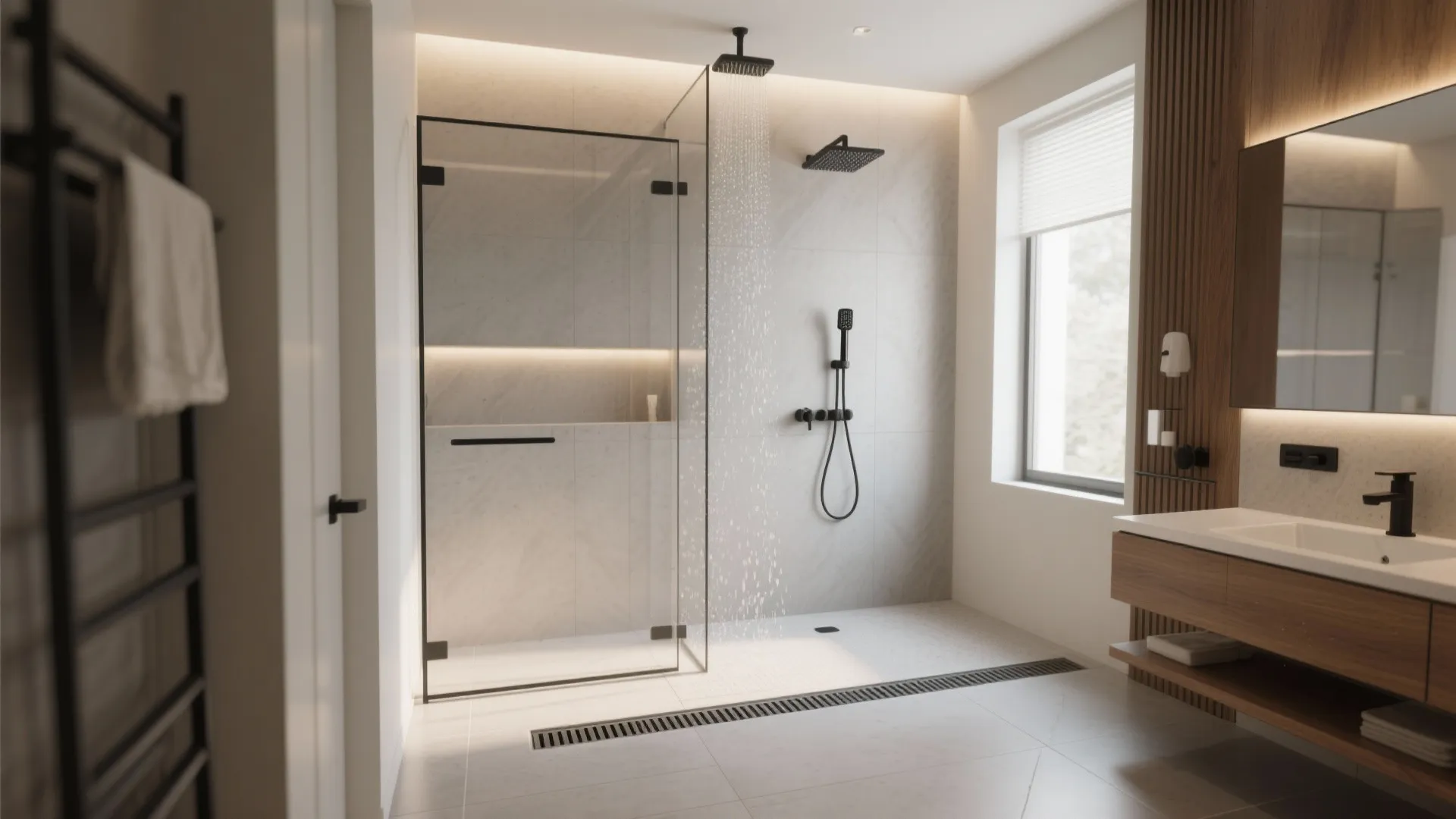 Curbless Wet Room With a Linear Drain