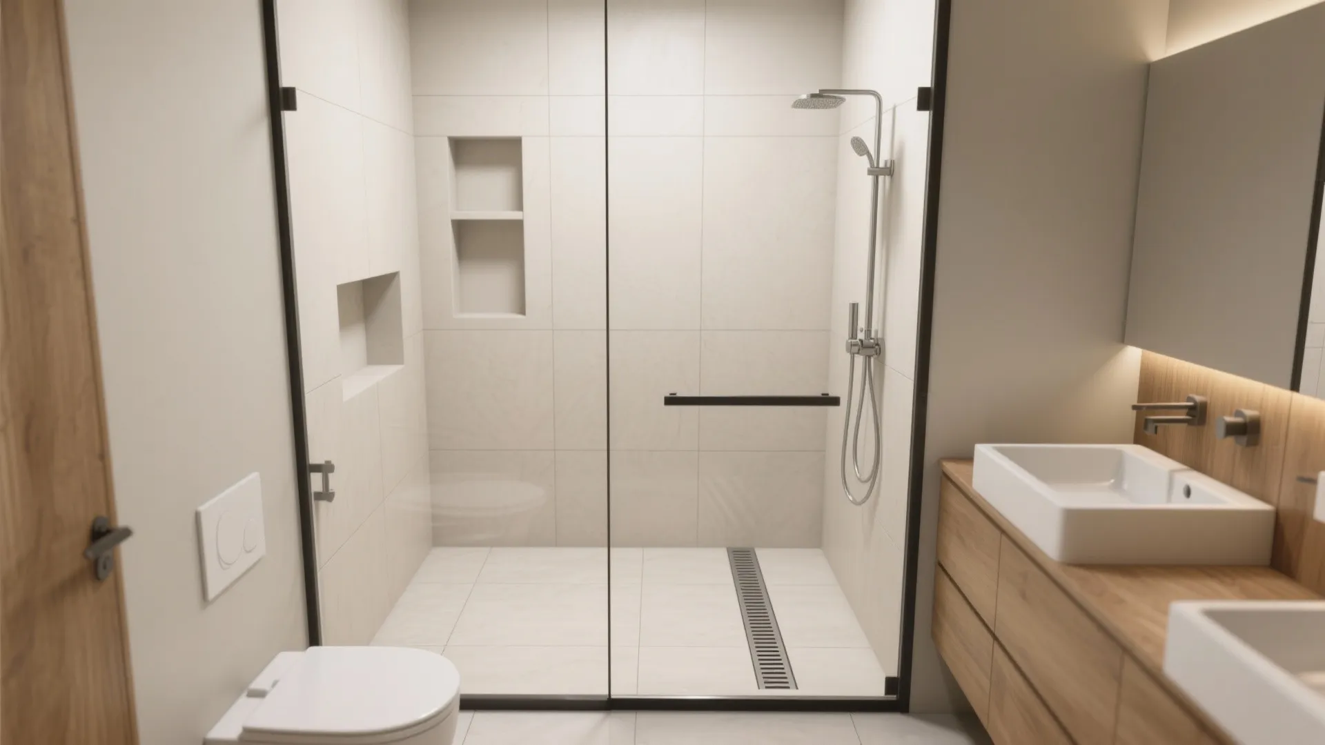 1. Go curbless: wet-room vibes without the drama