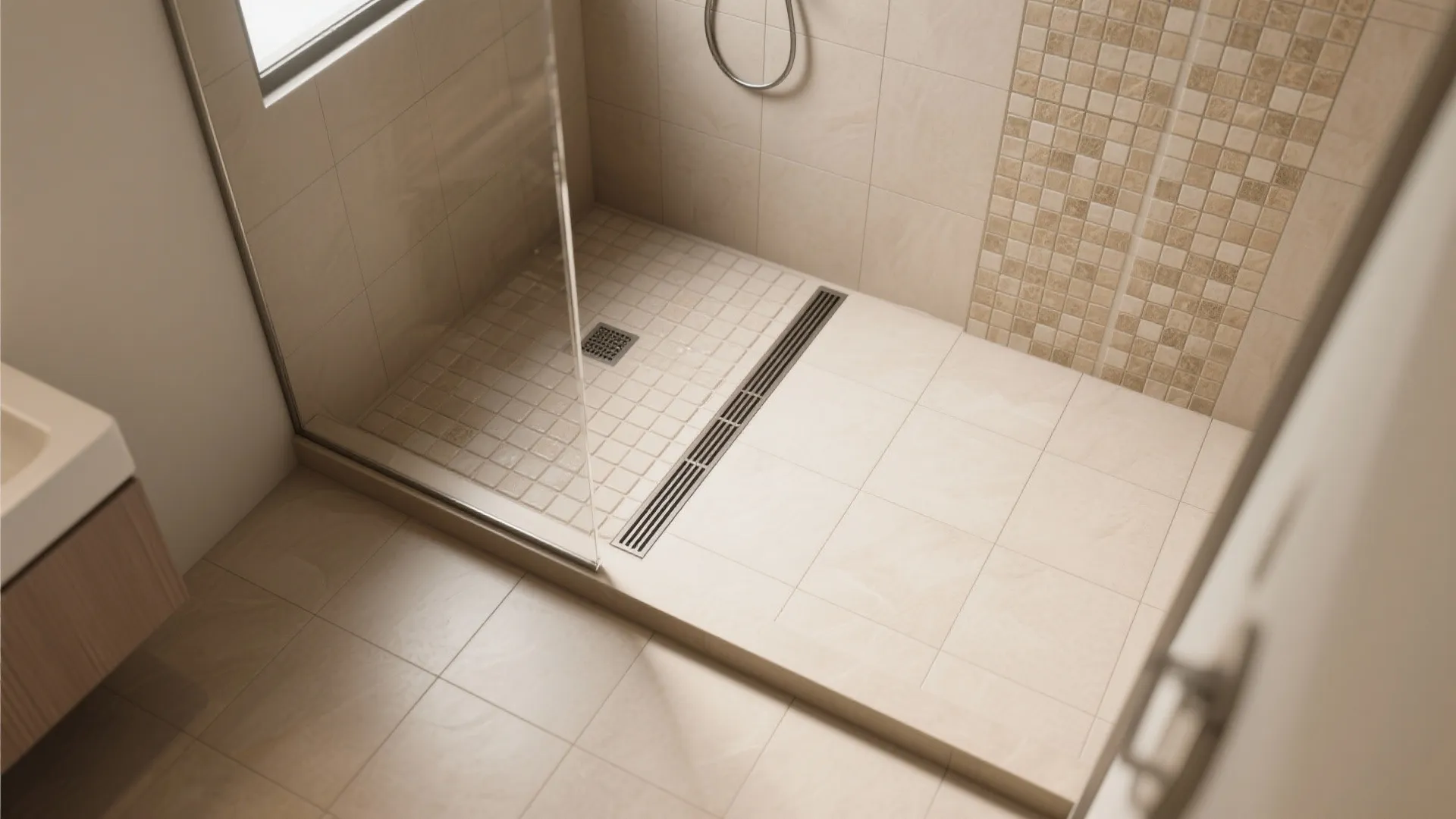 Floor-to-Wall Wrap and Curbless Shower Continuity