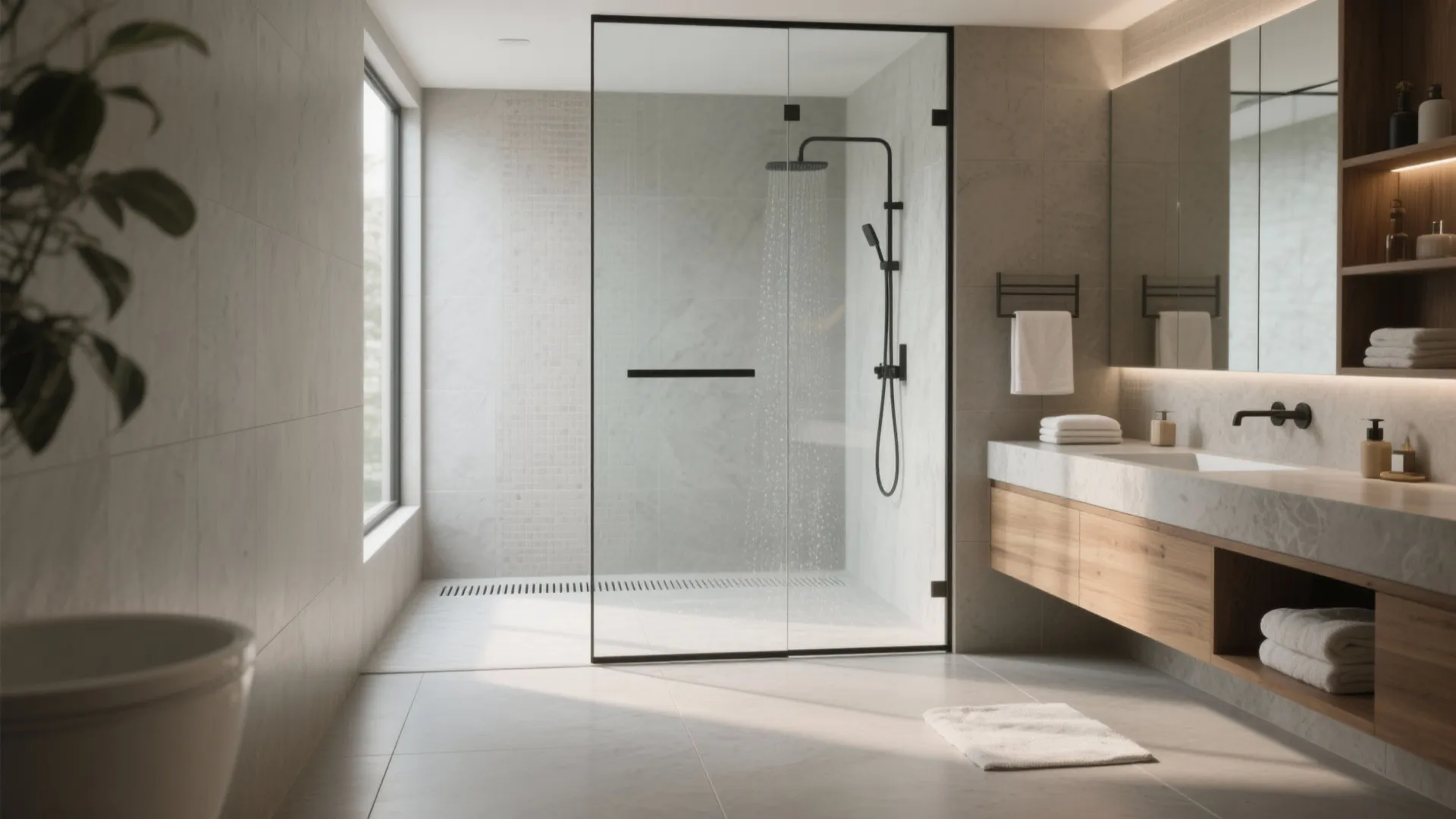 3) Wet/Dry Zoning with a Curbless Shower