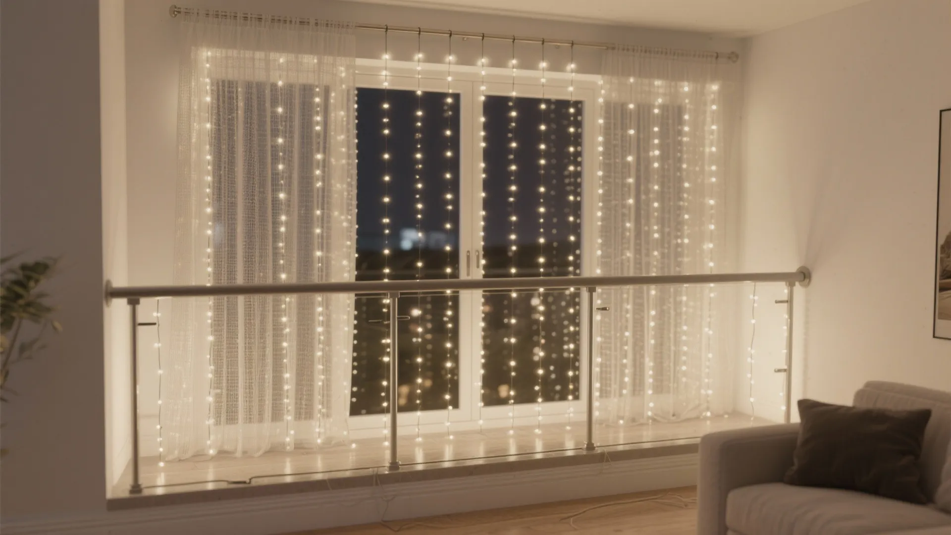 LED Curtain Lights as a Sparkling Backdrop