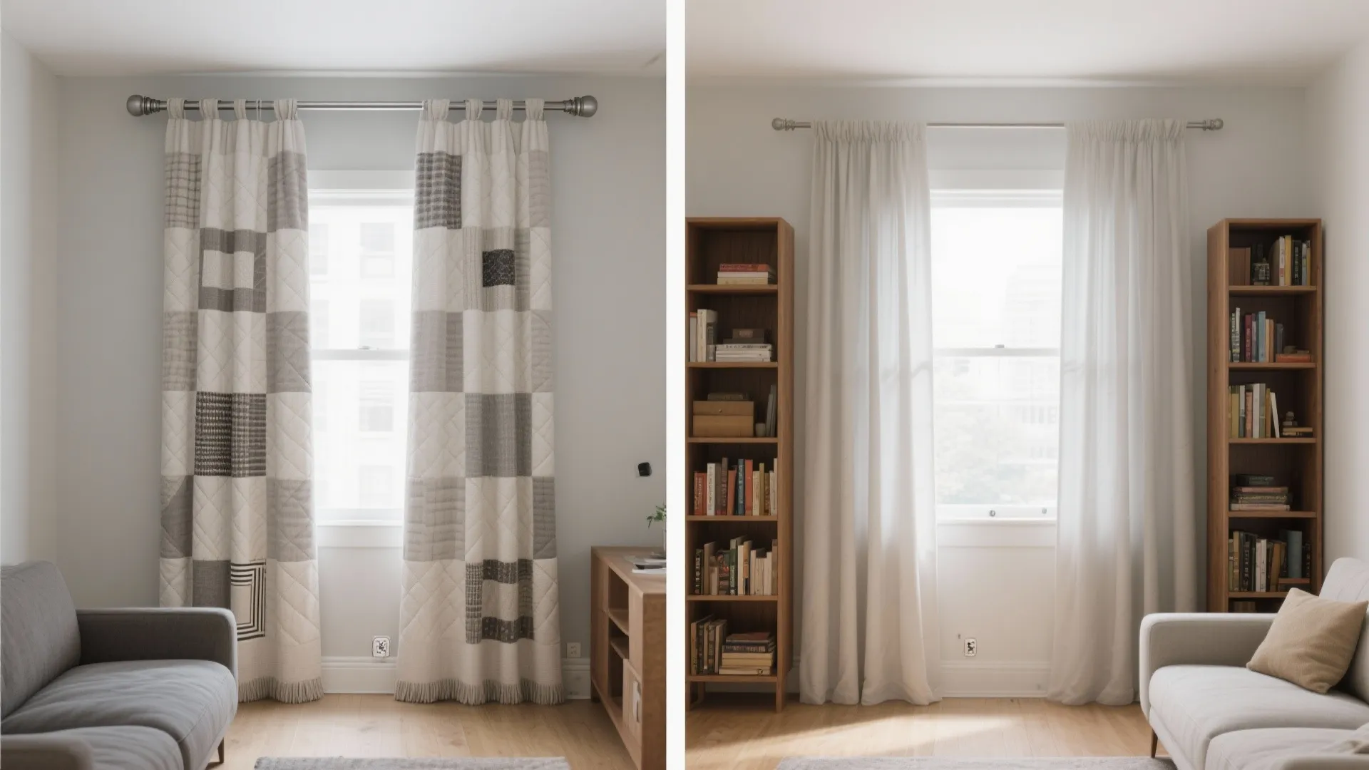 3) Curtain track or roller shade wall (hideaway solution)