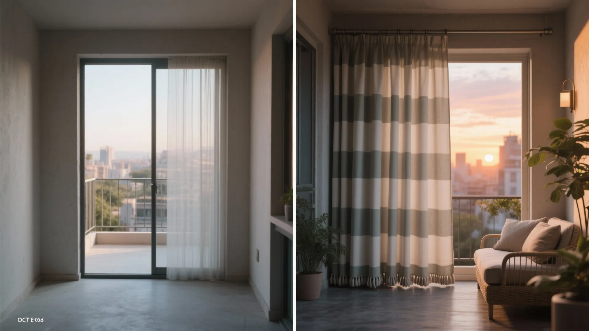 4) Outdoor Fabric Privacy Curtains on a Ceiling Track