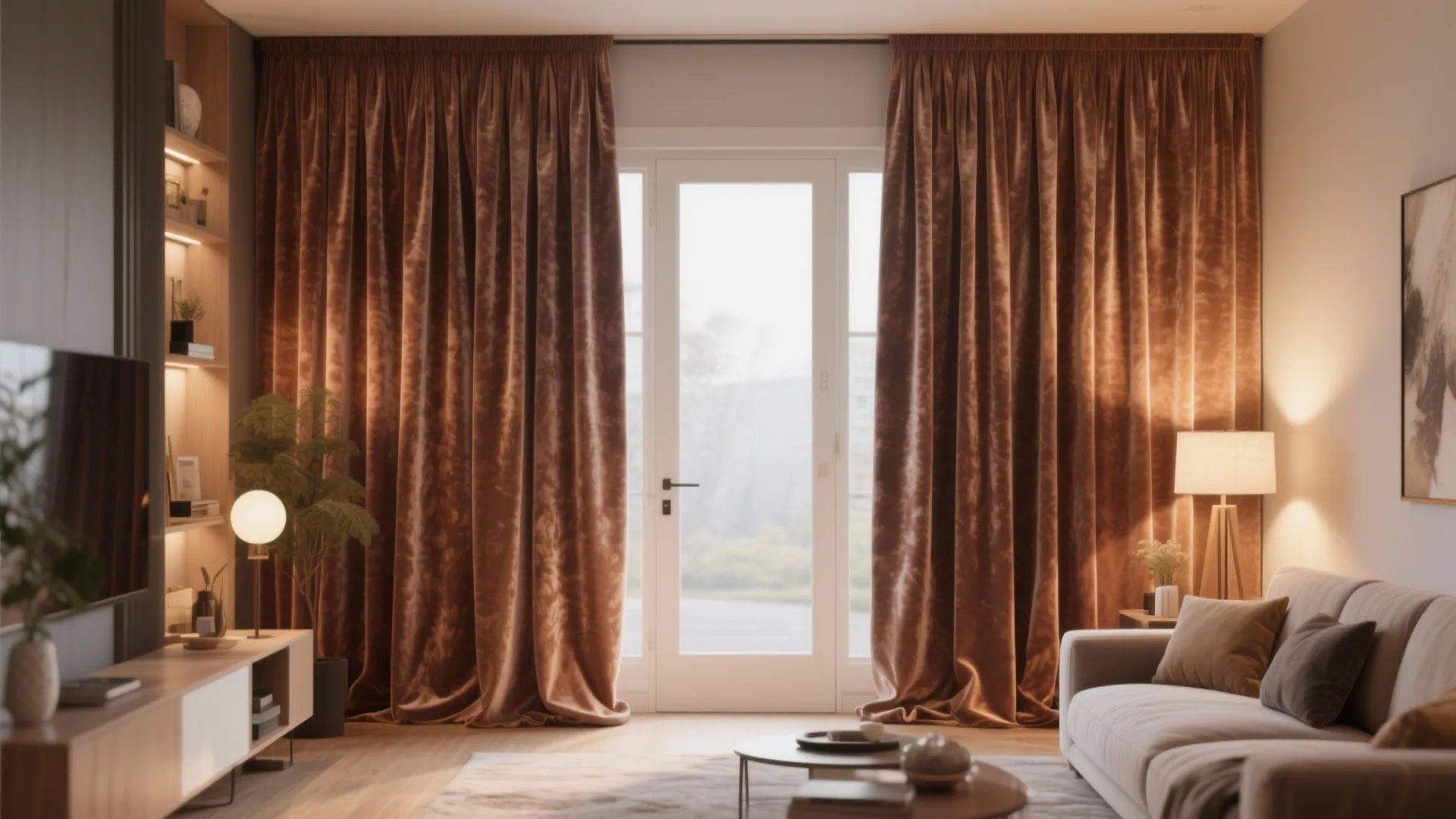 9. Curtain Enclosure with Luxe Fabric