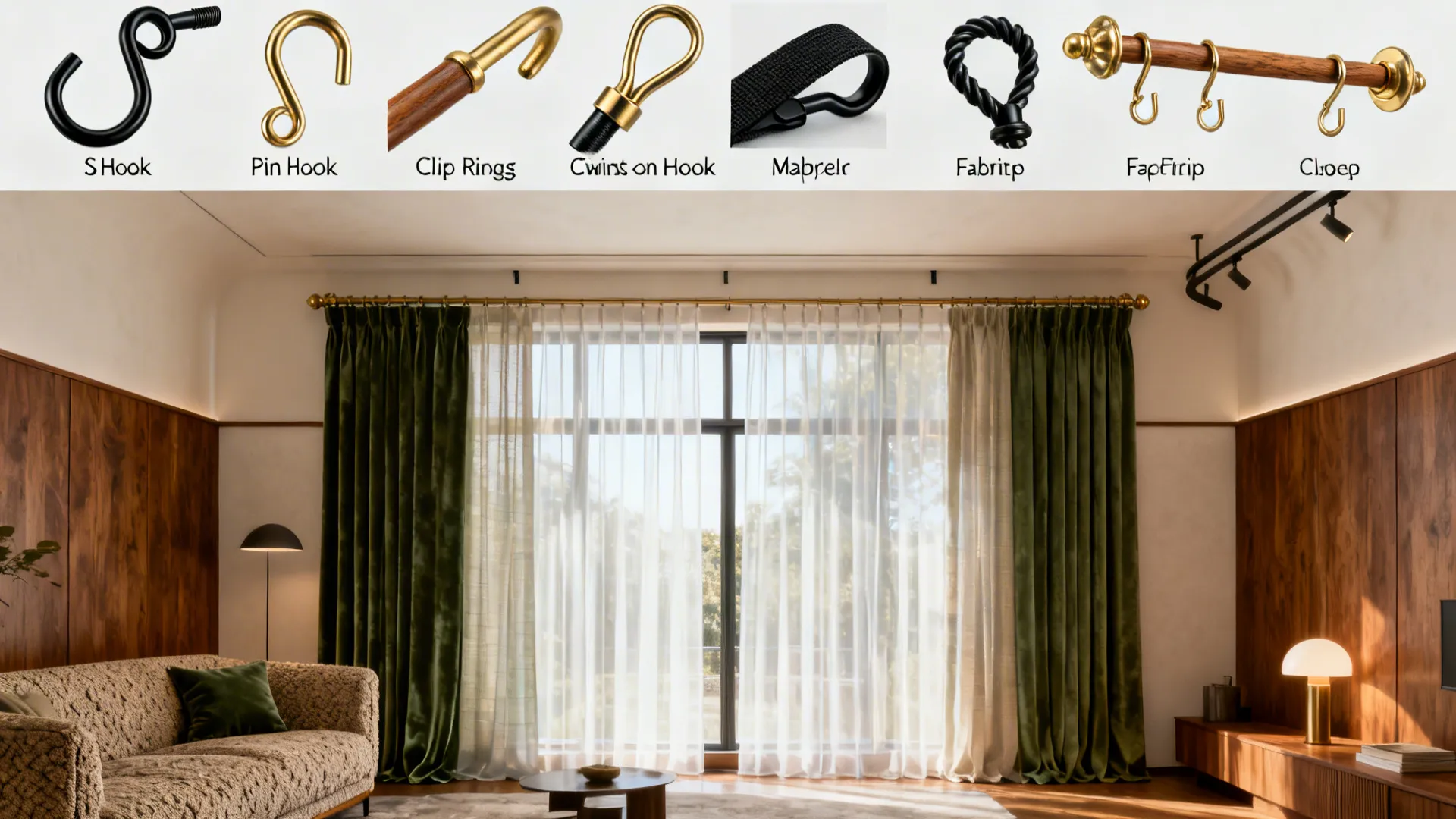 5 Curtain Hook Ideas for Living Rooms