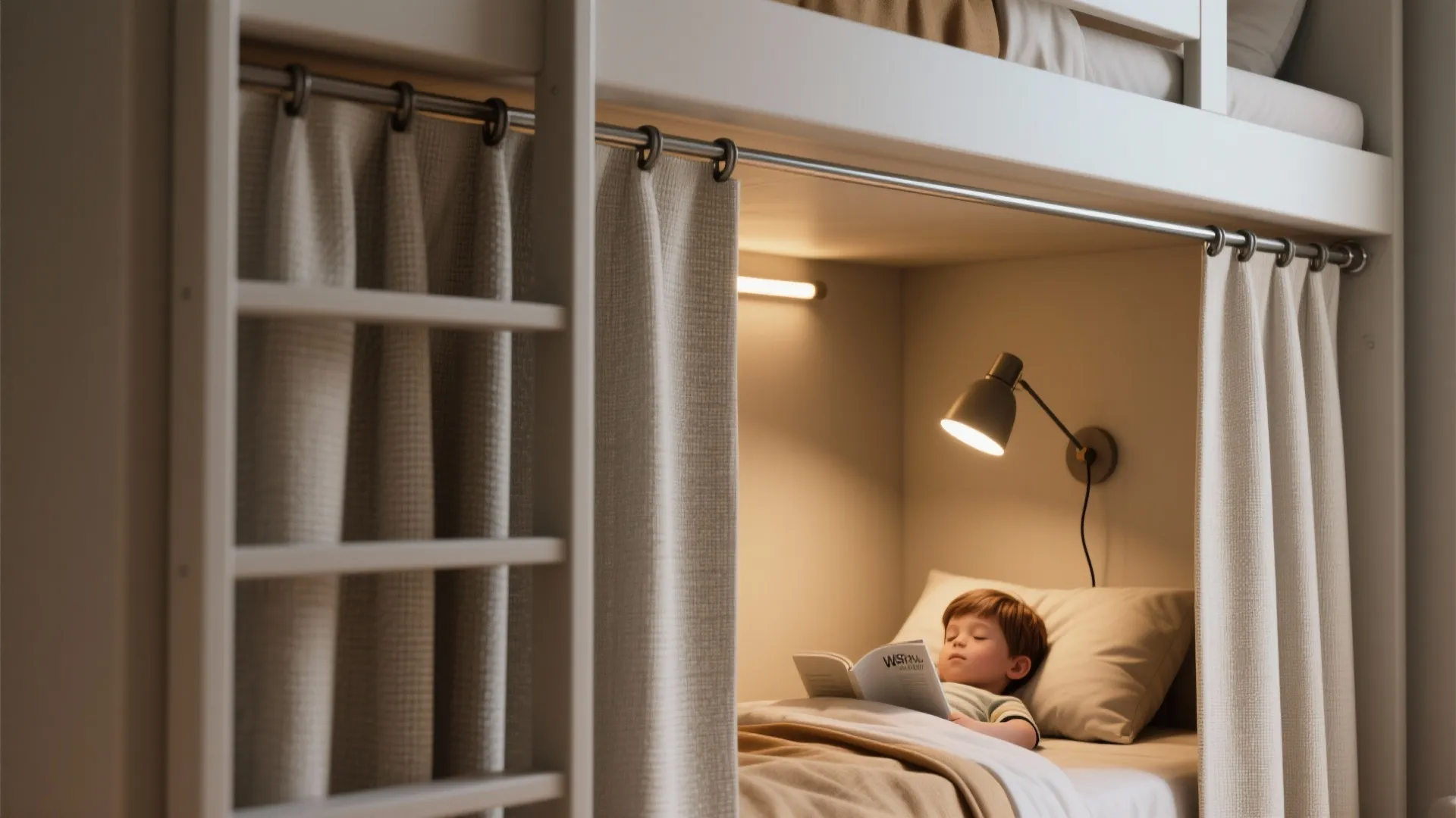 2. Create private zones with curtains and lighting