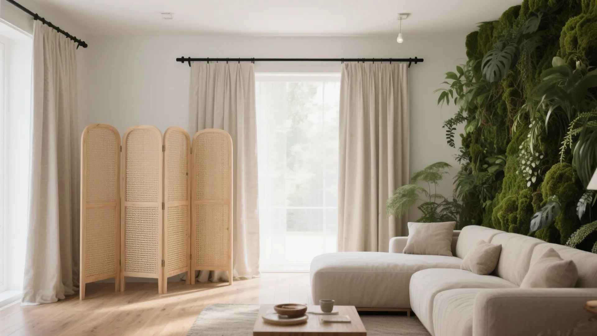 Curtains, folding screens, and plant walls