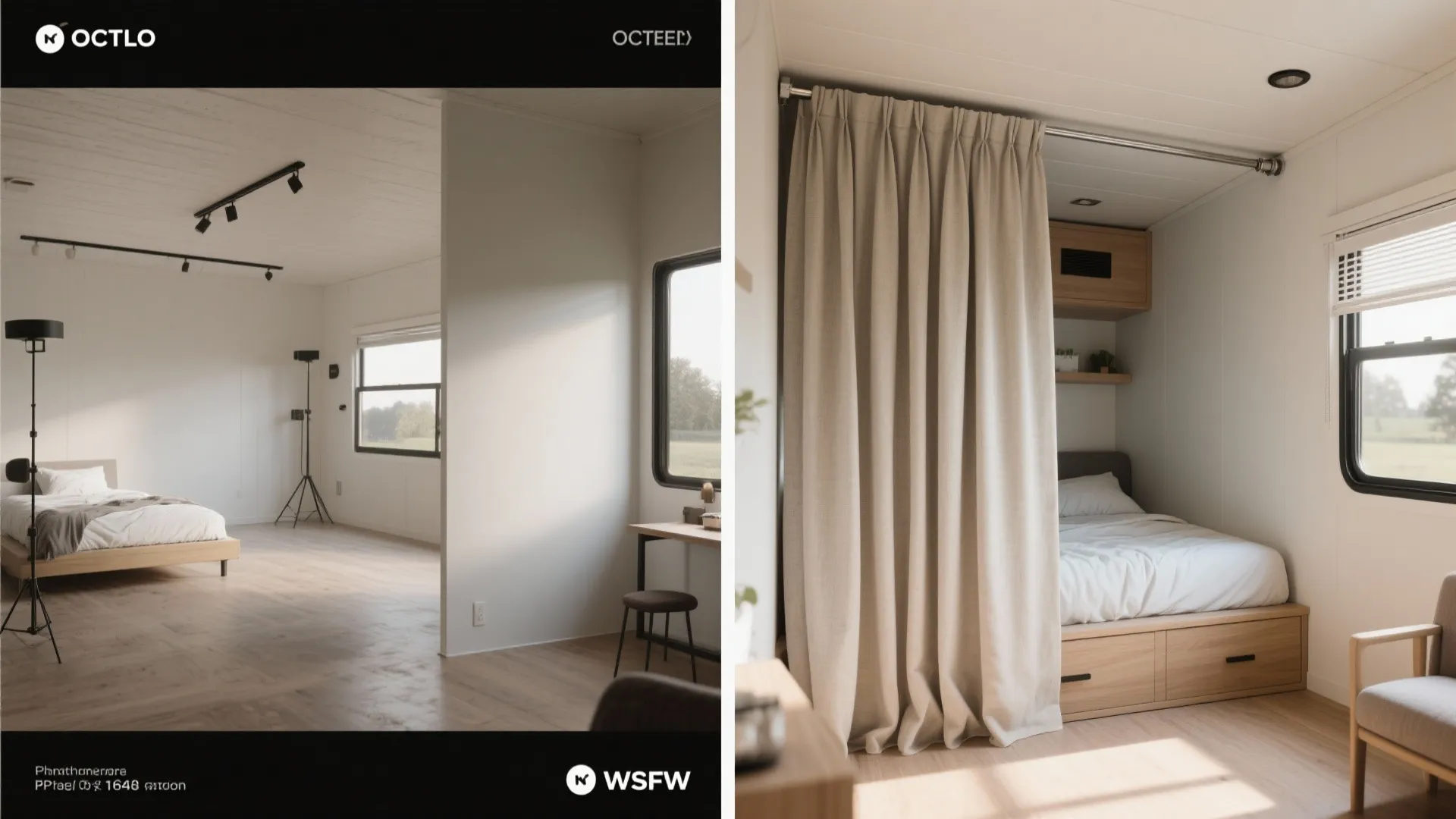 4. Create flexible privacy with curtains or sliding panels