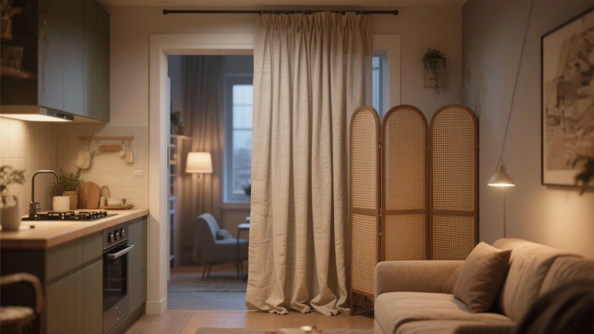 5. Openings without doors—curtains, screens, and clever thresholds