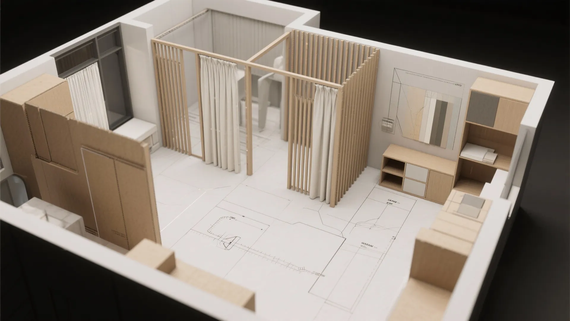 3. Flexible curtains or slatted panels