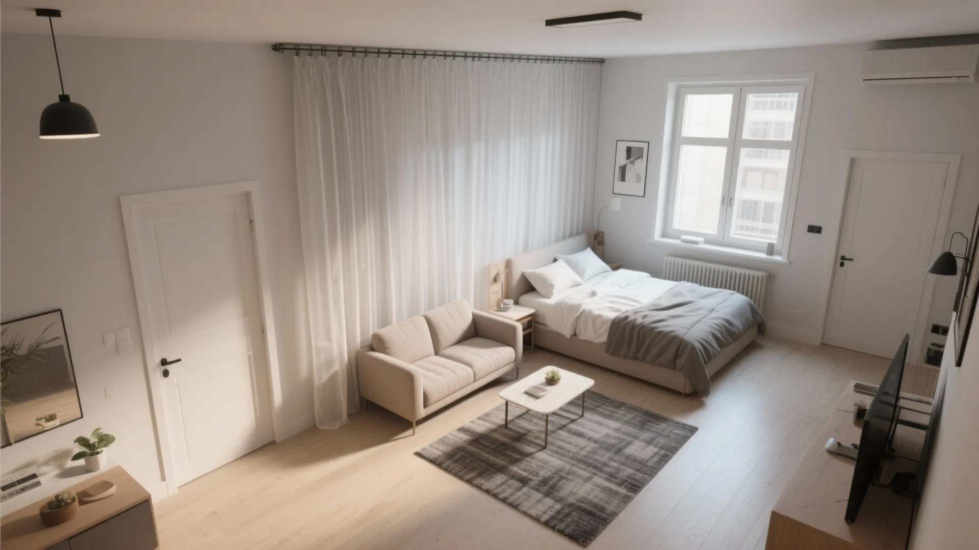 Ceiling-Track Curtains for Soft, Flexible Zoning