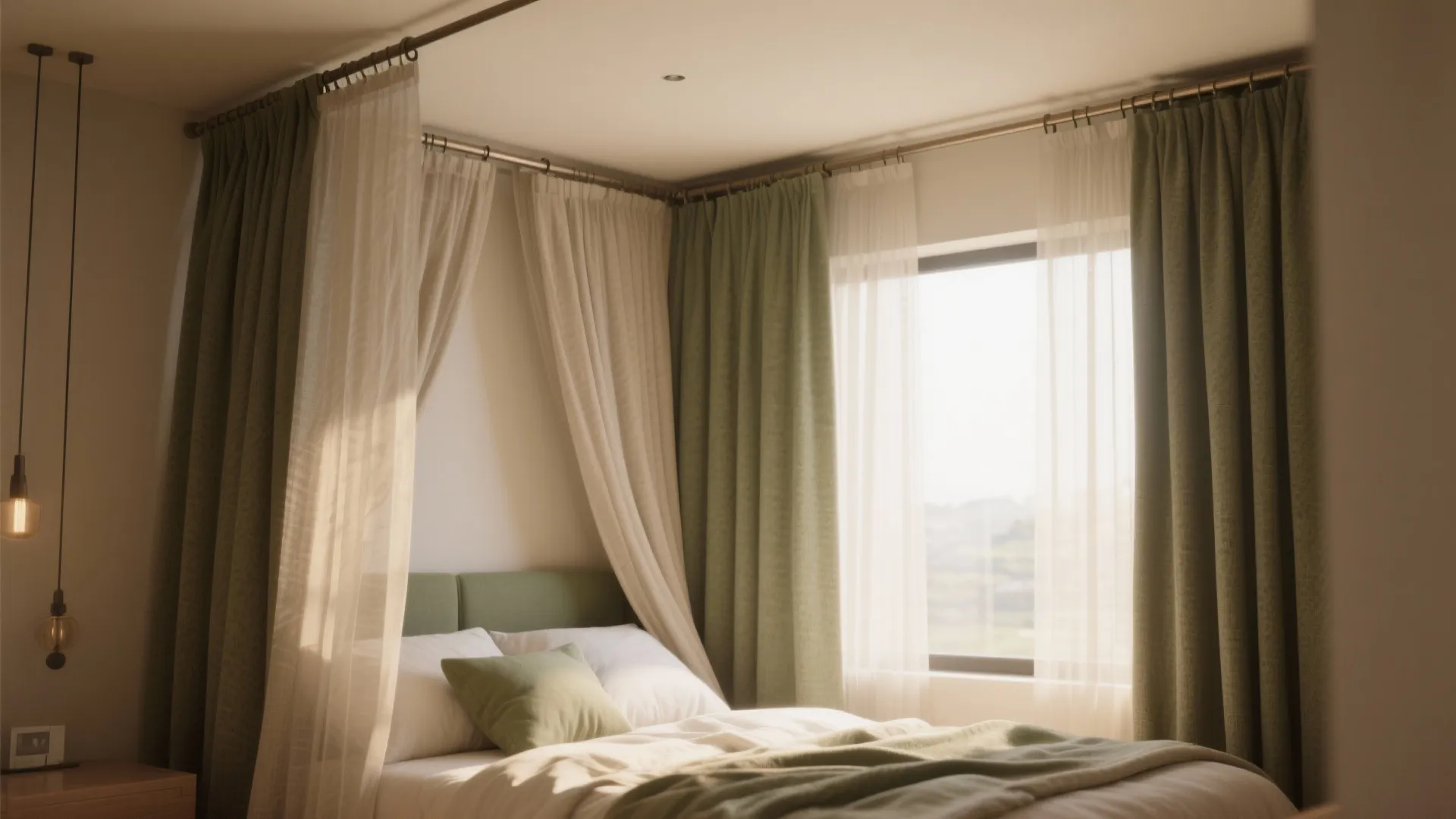 2. Curtain tracks for instant, flexible privacy