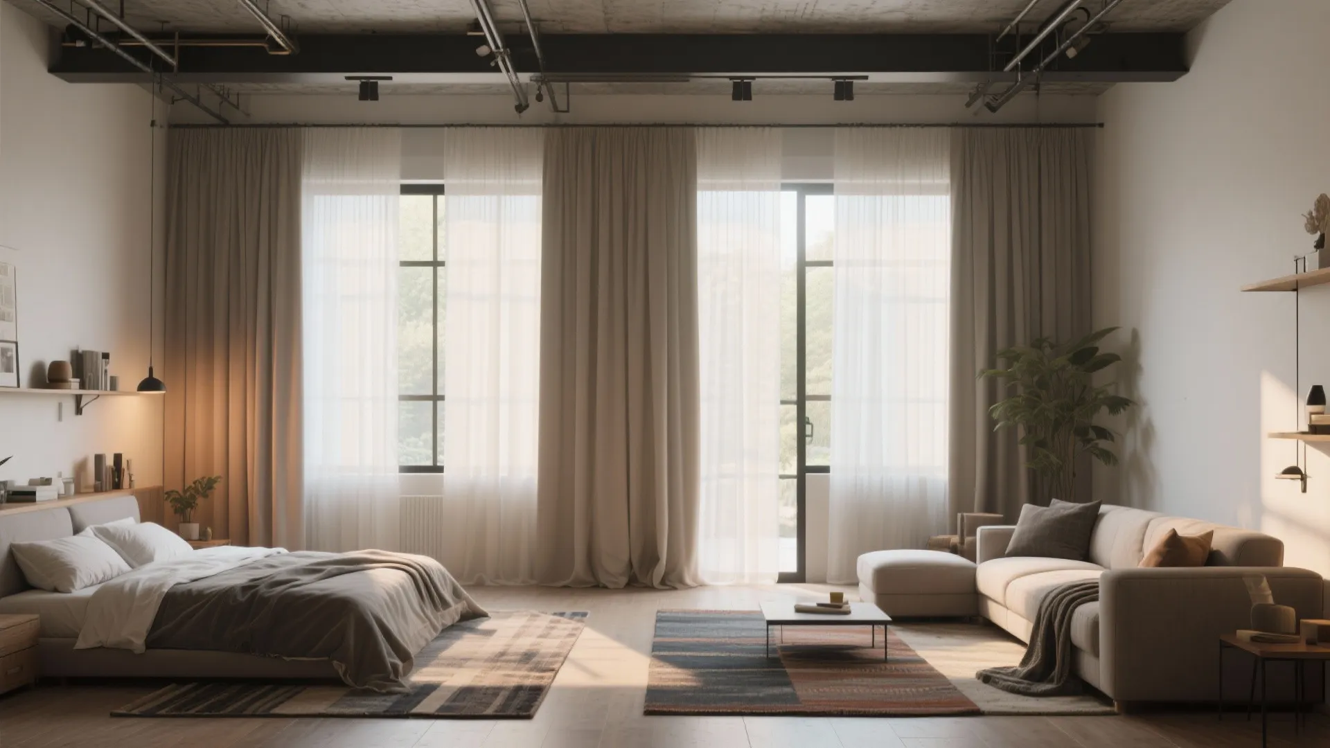 2. Use Curtains or Sliding Panels for Flexible Privacy