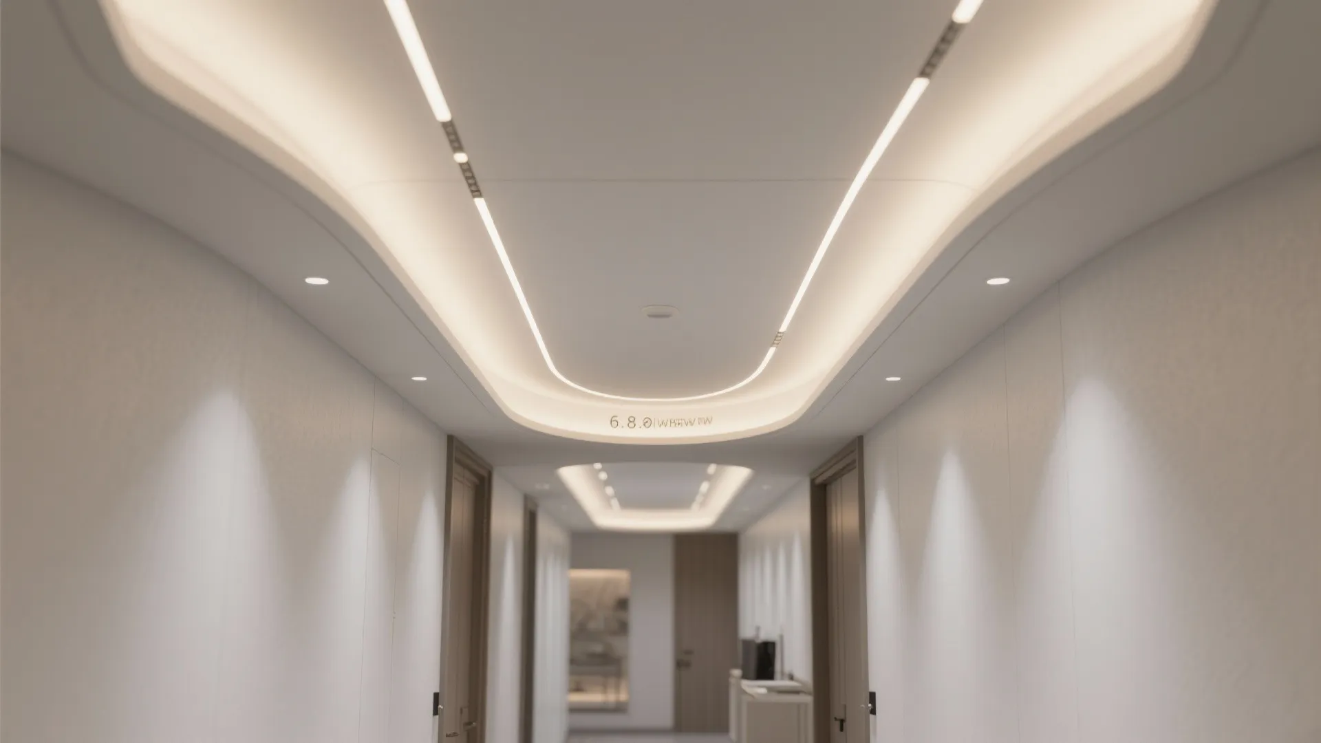 Top-down layout showing curved gypsum edge and cove light placement with diffuser.