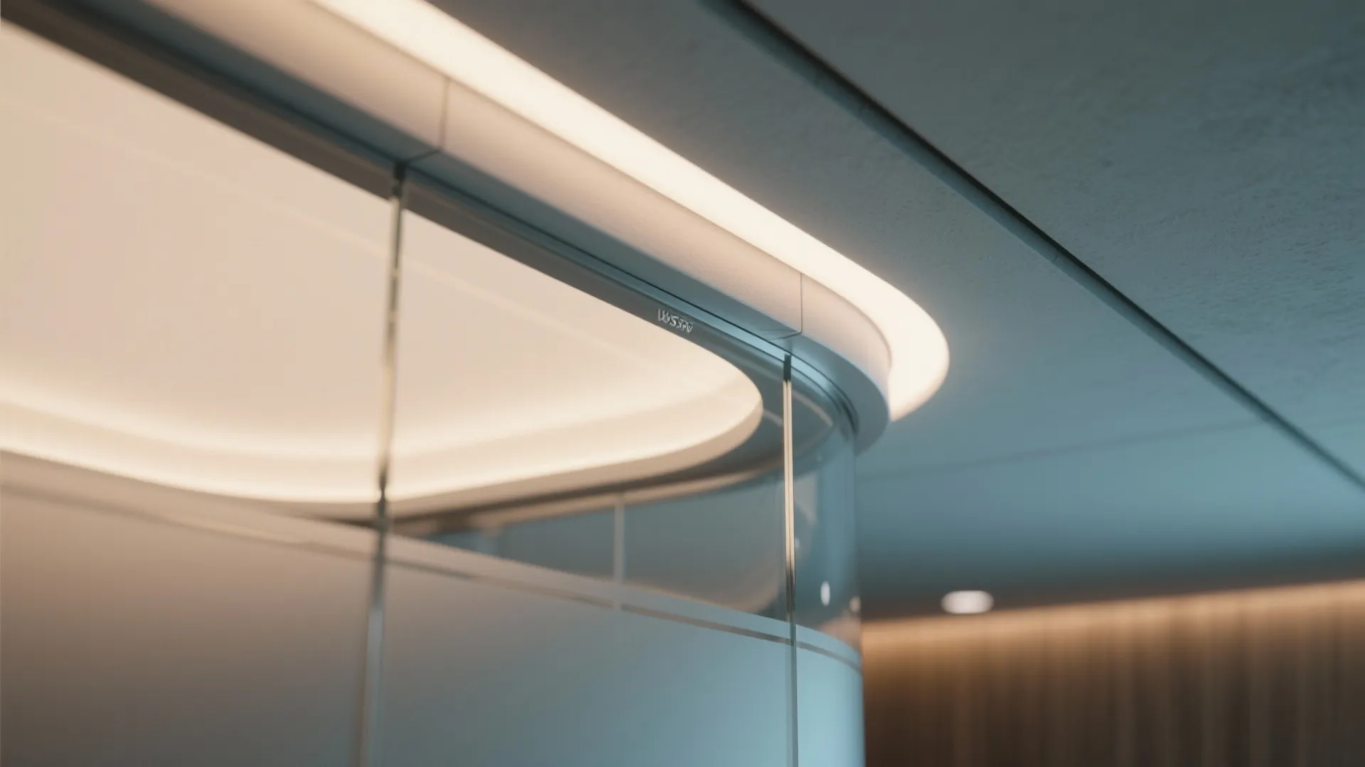 Curved Glass Partitions with Integrated Lighting