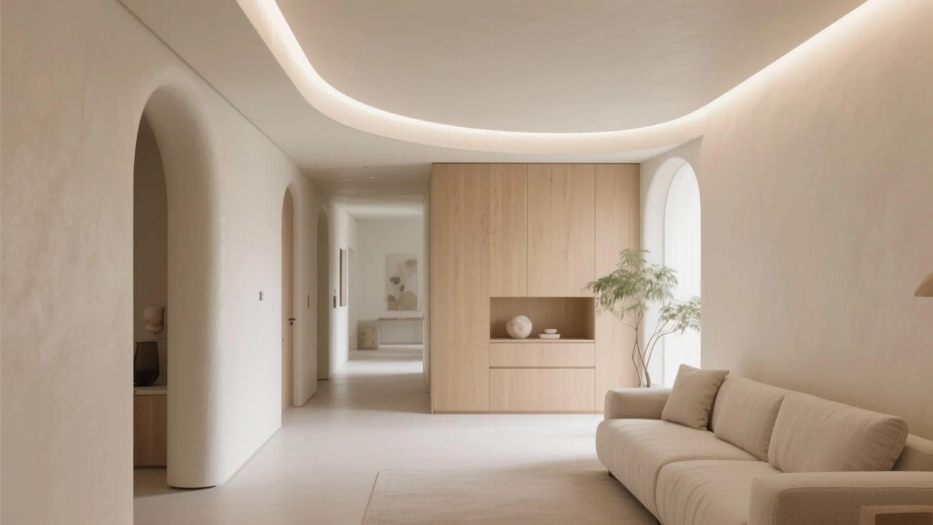 Soft Curves and Radius Corners for a Calm, Contemporary Hall