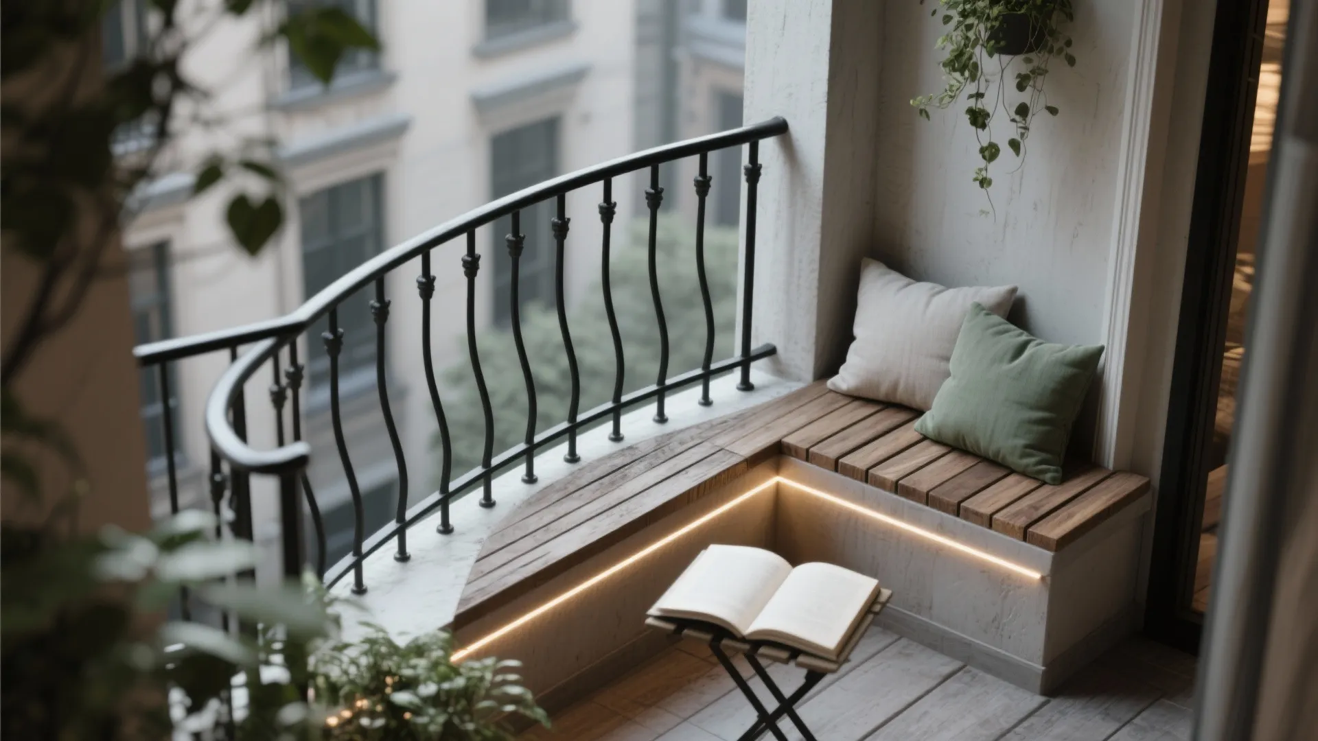 Soft Curves, Corner Bench, and Hidden Lighting