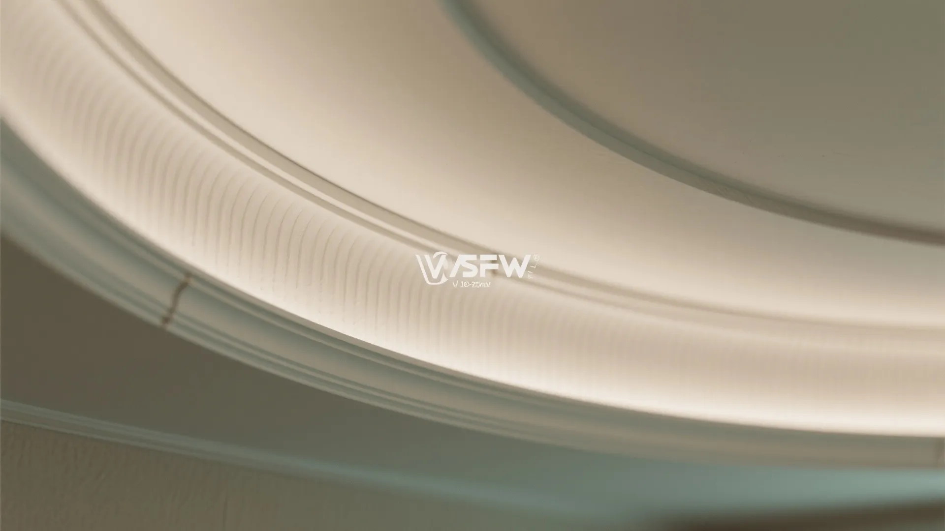 Curved or ribbed gypsum forms to soften rectangles