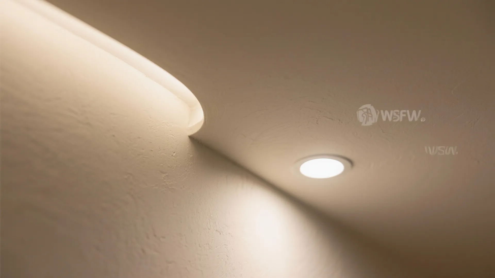 Curved Gypsum Waves with Integrated Spot Washers