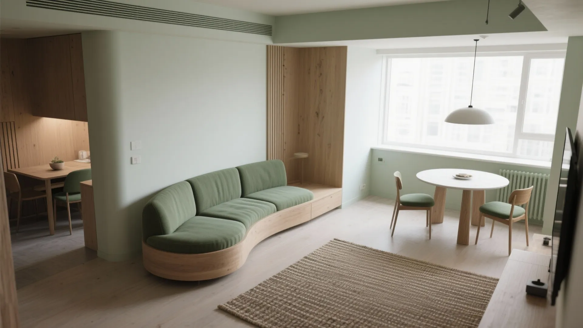 3. Use the curve to zone an open plan