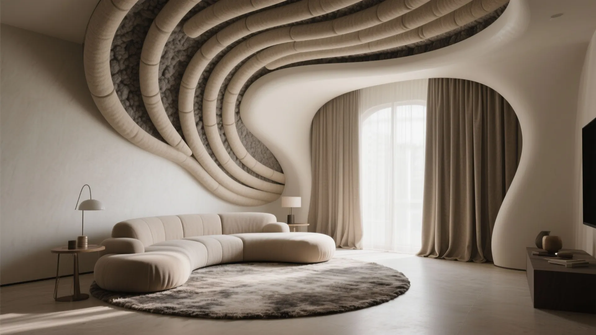 Sculptural Baffles and Gentle Curves as Acoustic Art