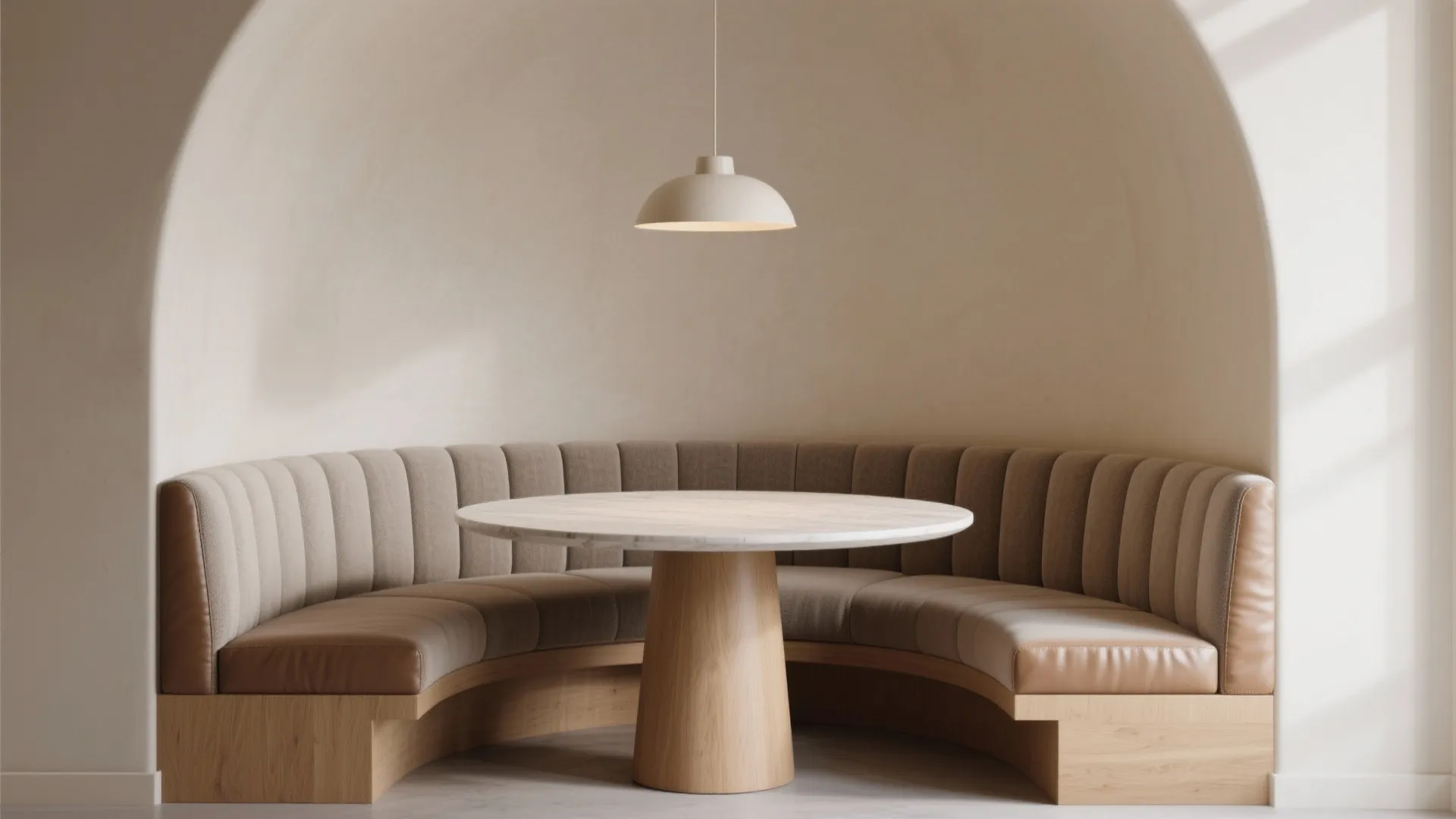 Curved Banquette and Arch Pairing