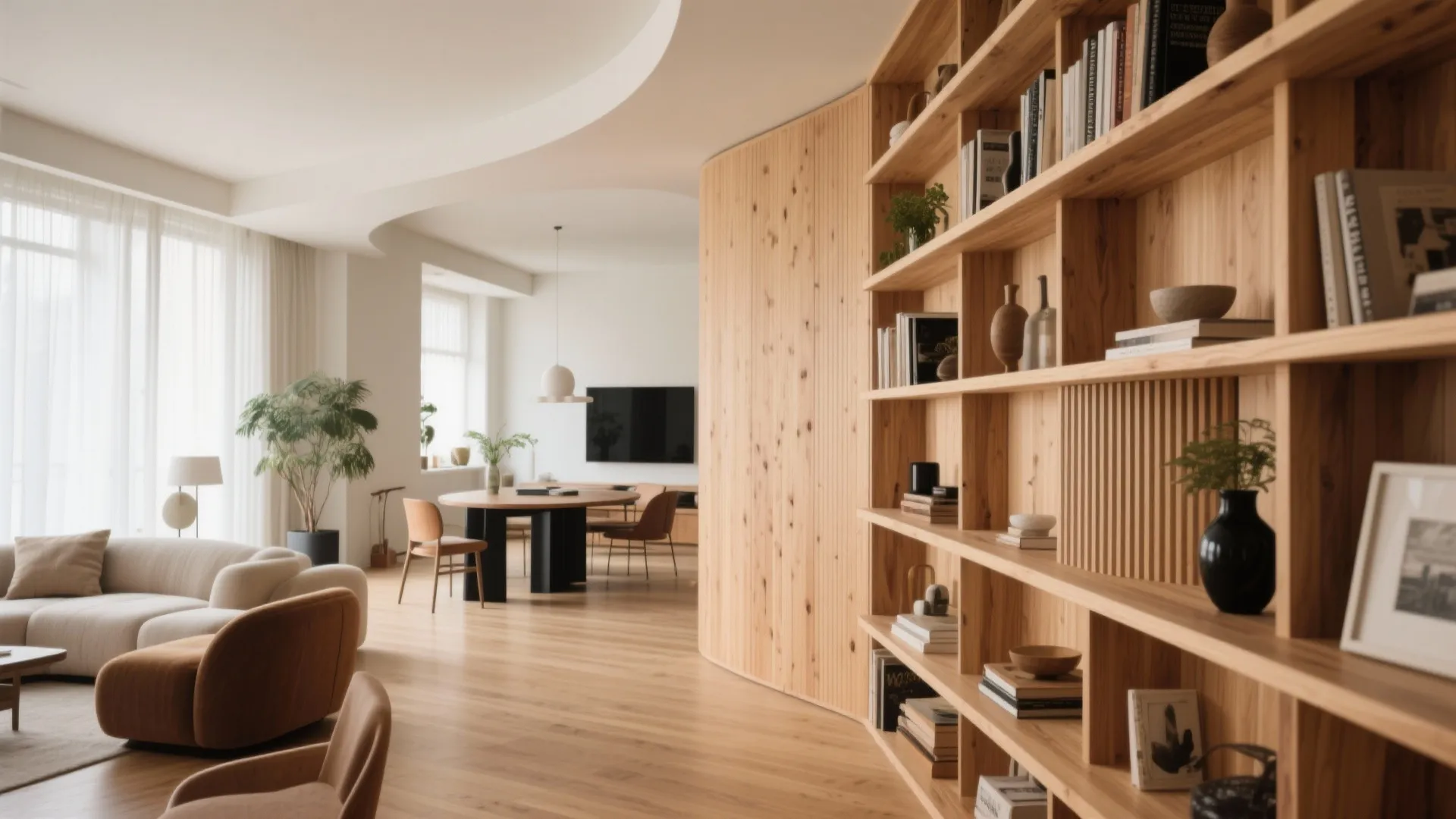 Curved Bookshelf or Sculptural Divider