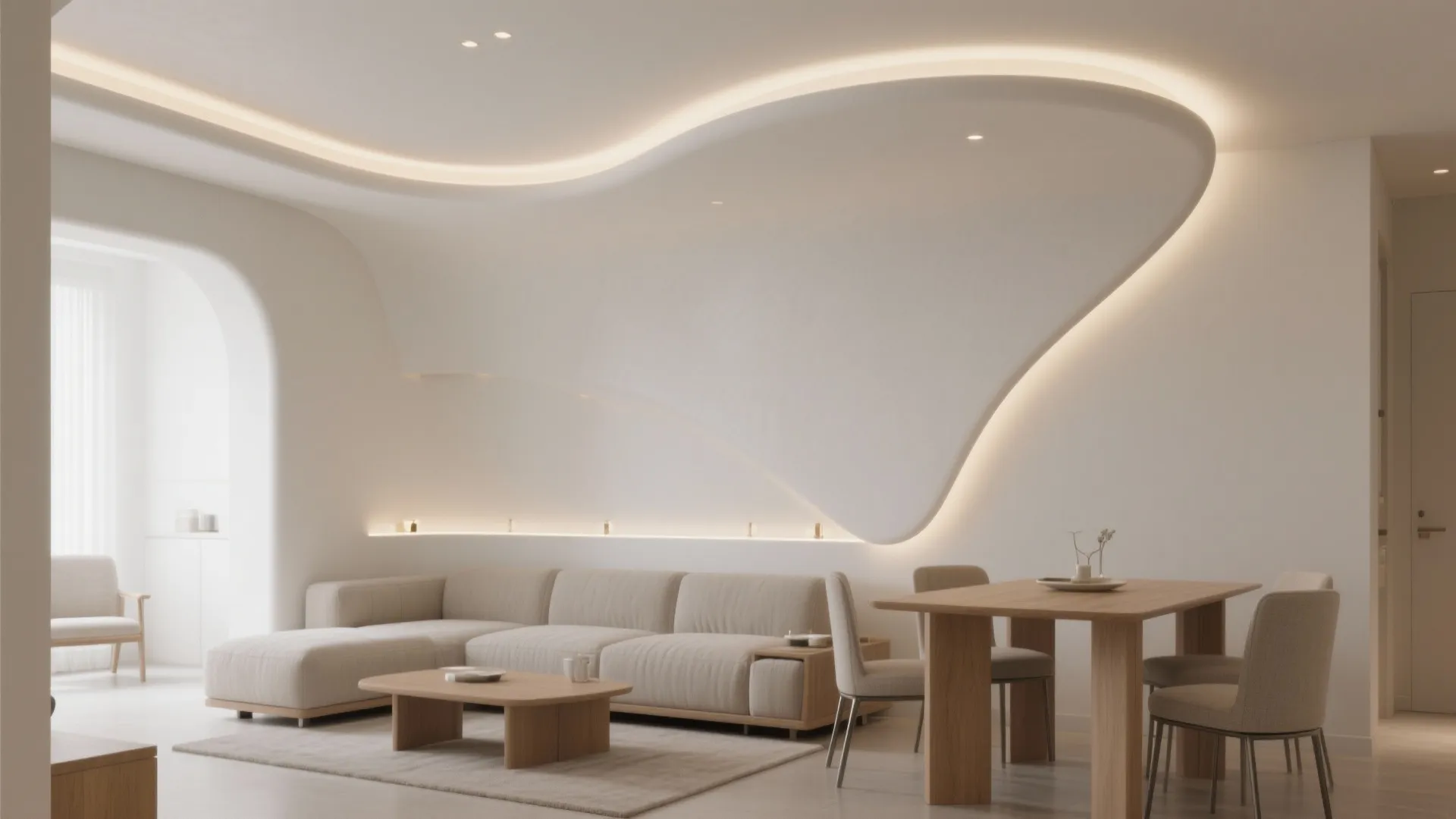 Sculptural Curves To Zone Without Walls