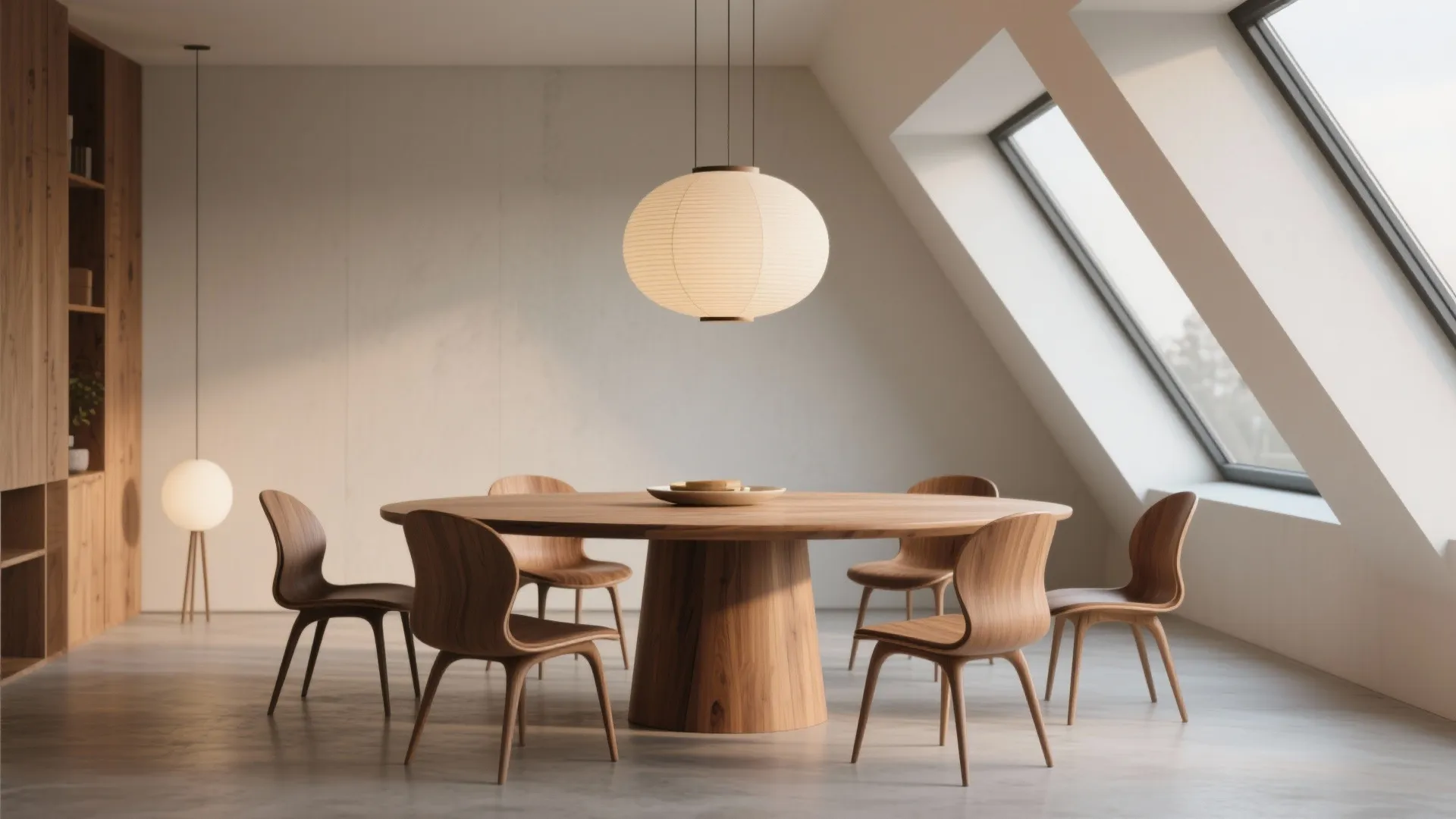 3. Mix curved furniture with angular architecture