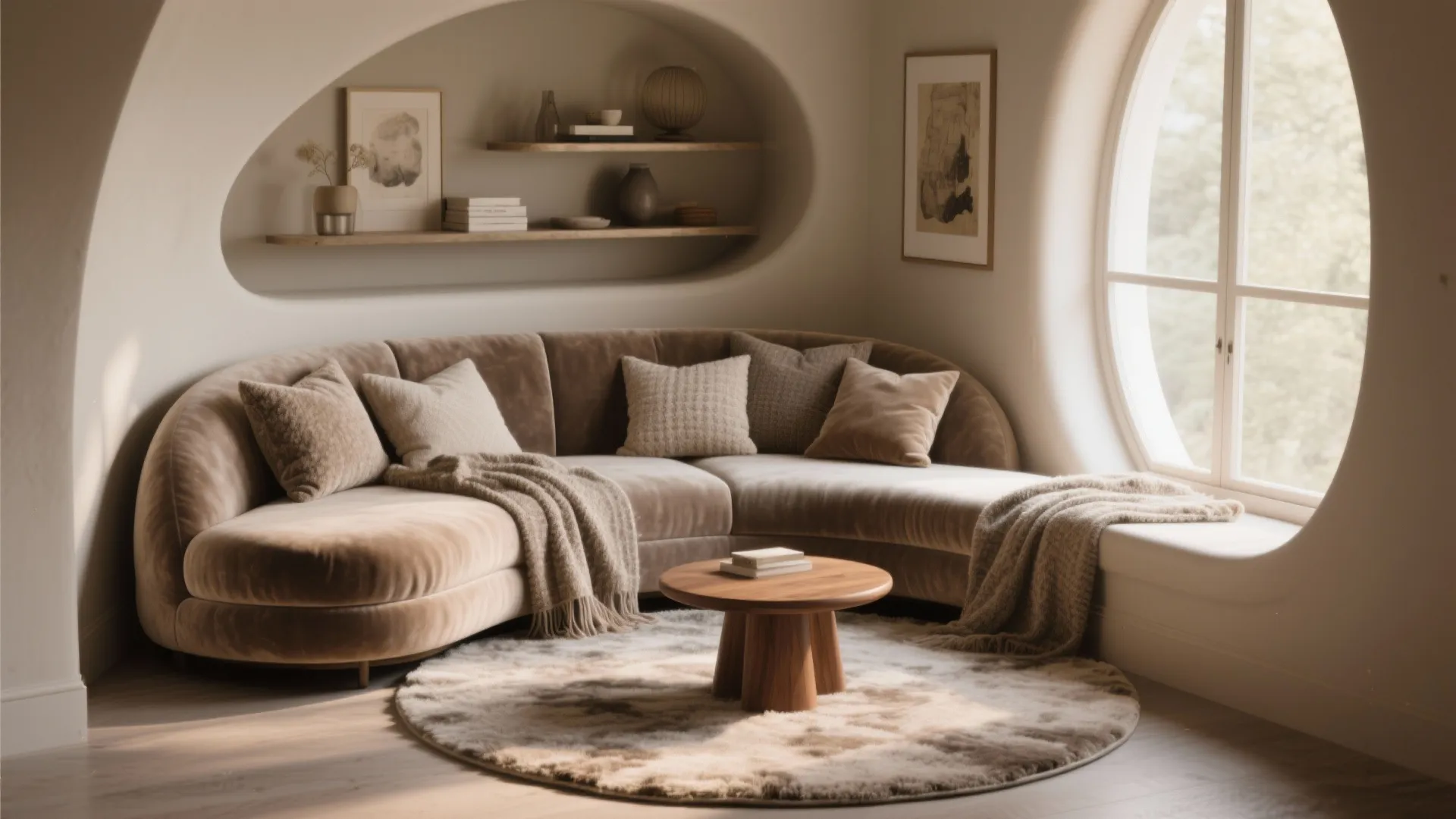 5. Curved or corner loveseat for cozy nooks