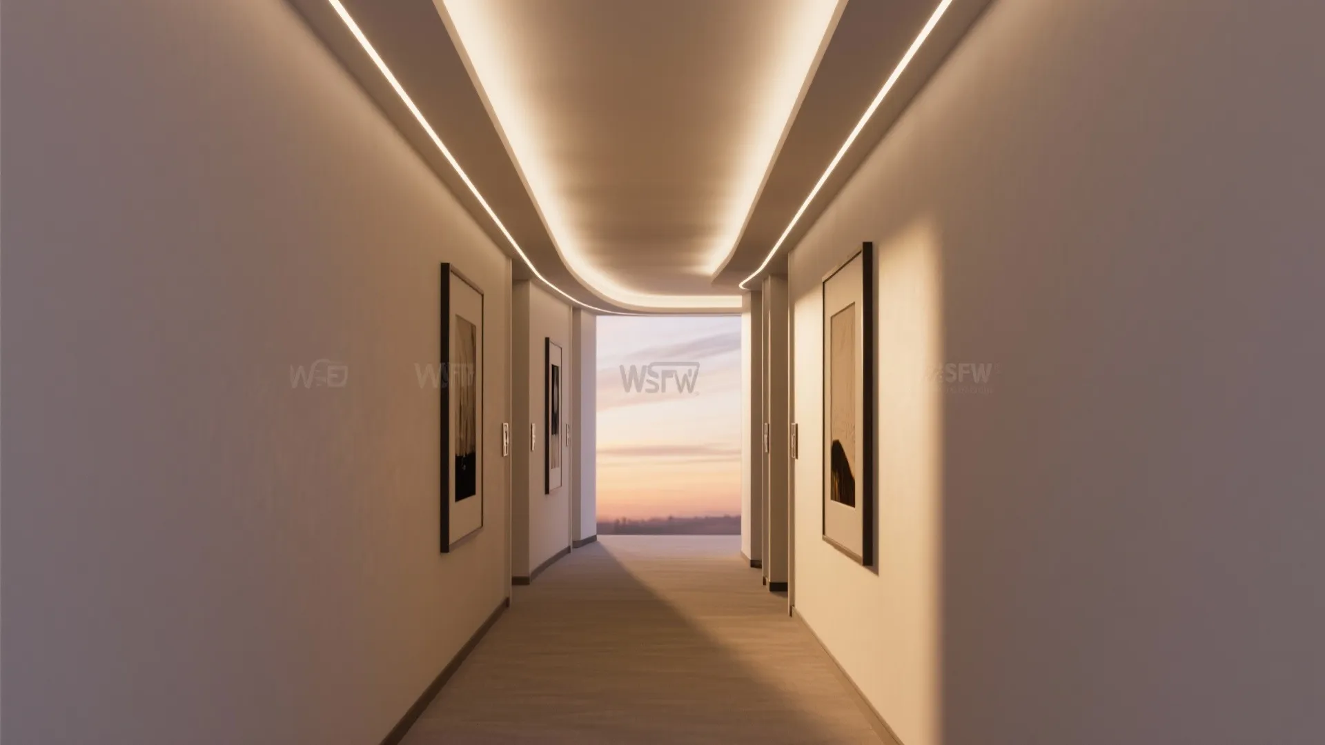 Curved Cove Ceiling with Hidden LED
