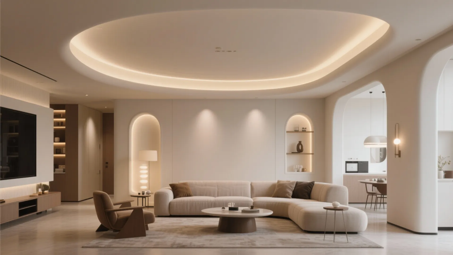Cove Lighting with Curved Edges
