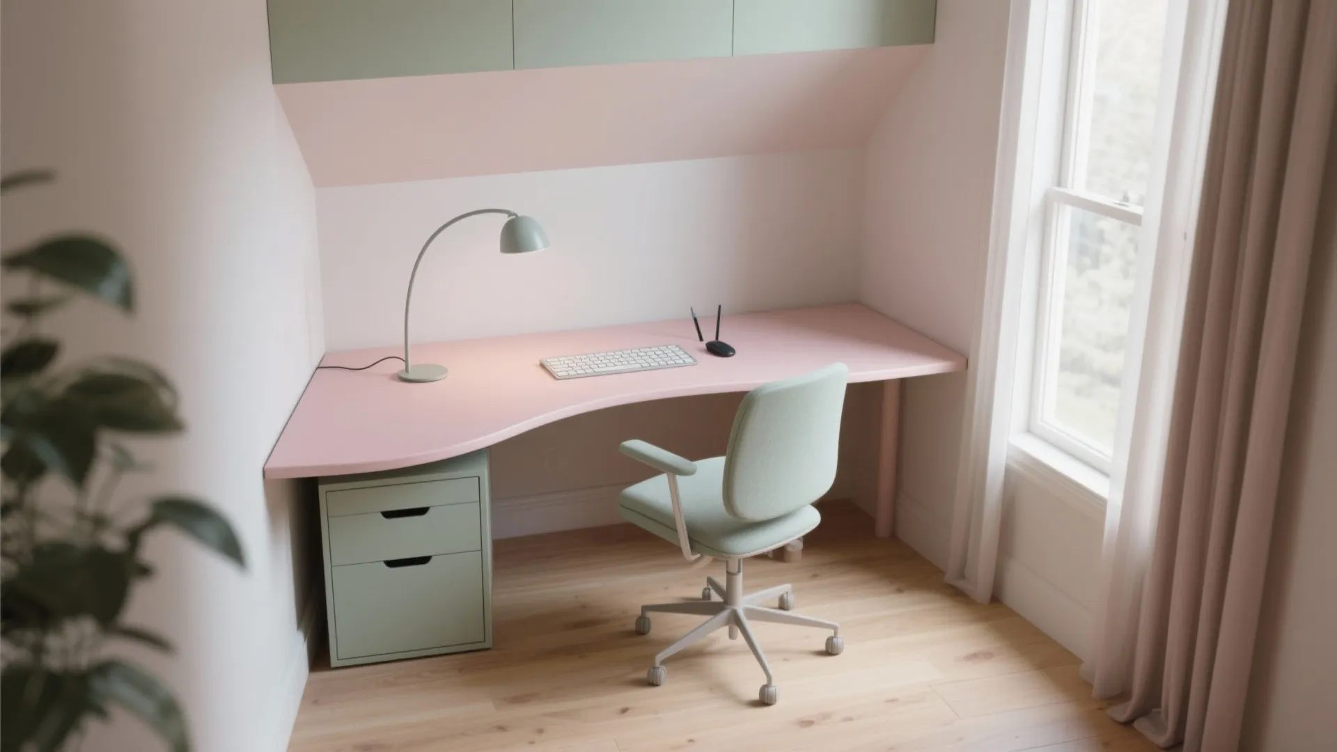 2. Curved furniture and rounded desks