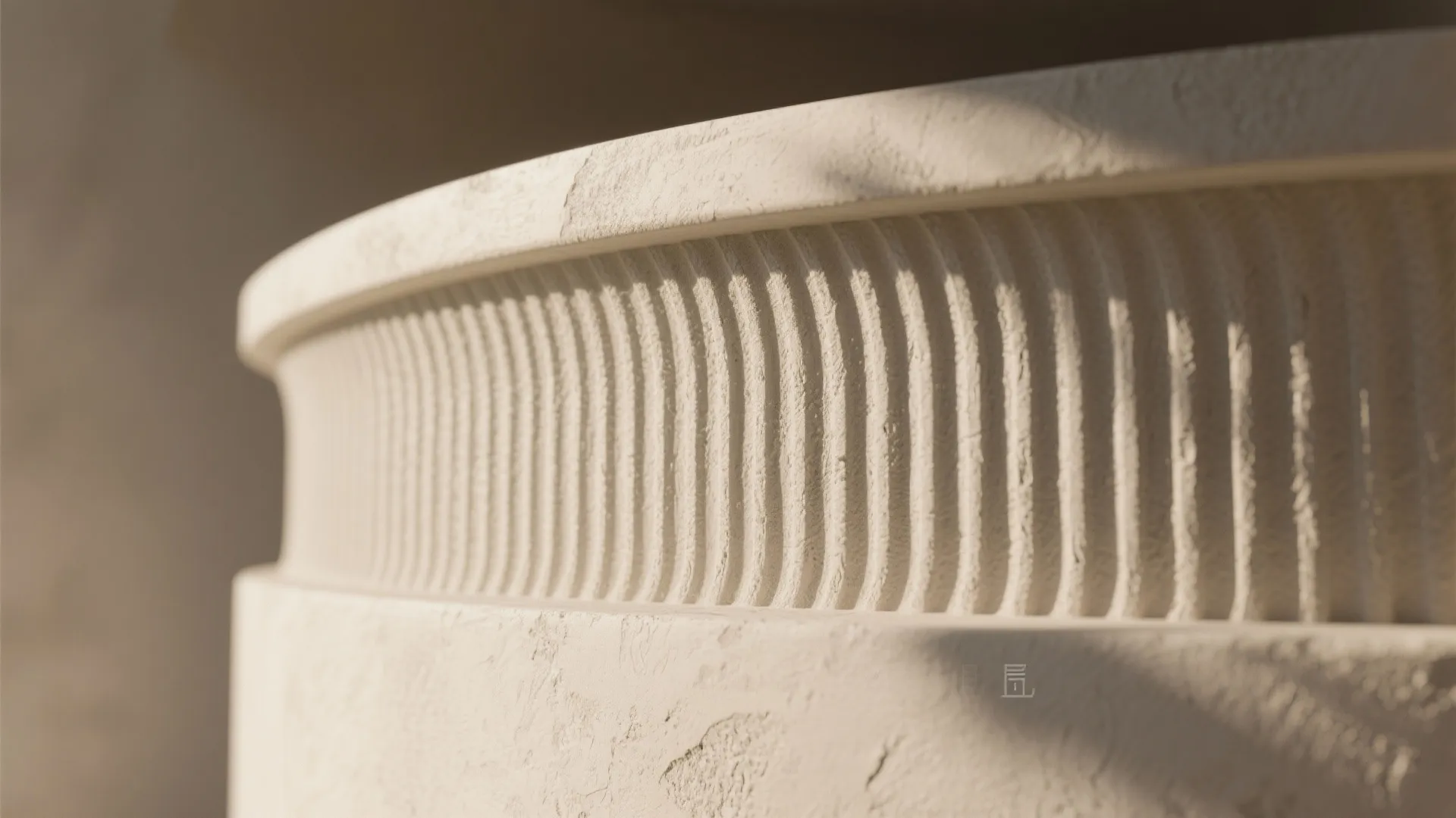 Curved Half Wall with Fluted Plaster