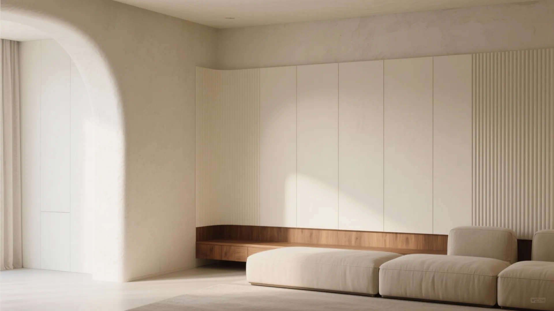 Curved or Fluted Corner Accent Wall