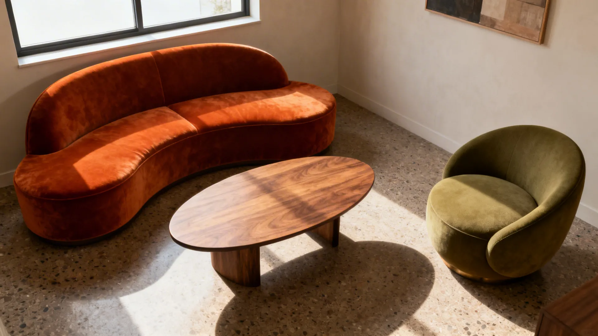 2. Curved Furniture for Cozy Conversation