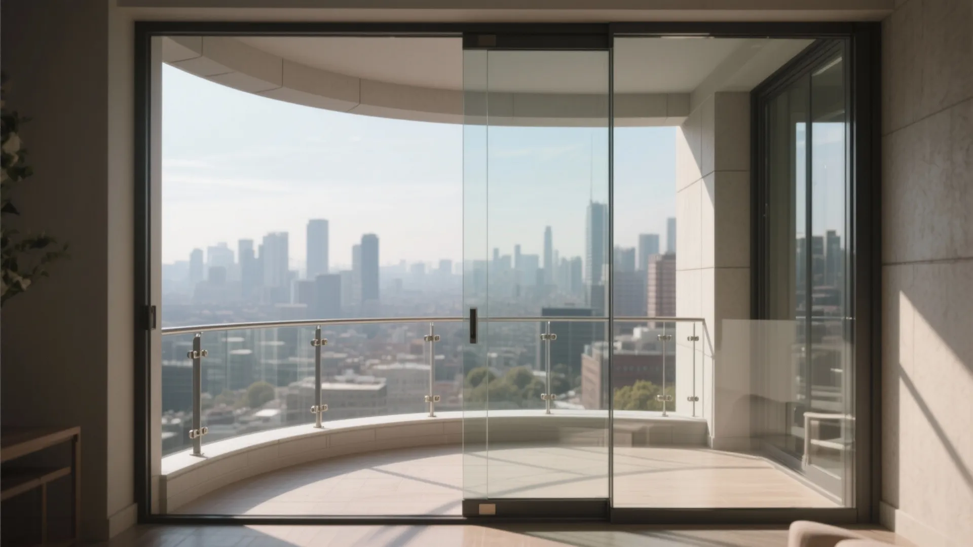 Curved Full-Glass Bay Balcony