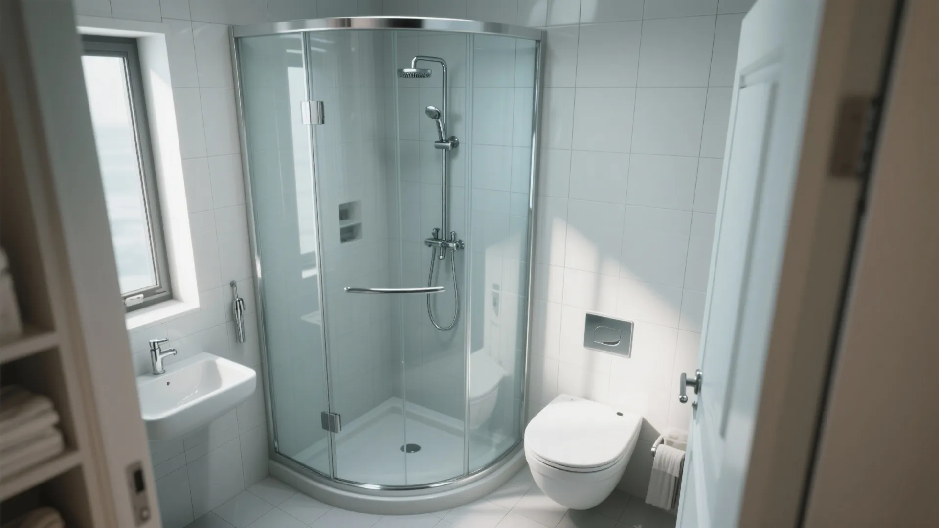 2. Curved Glass Shower Enclosure