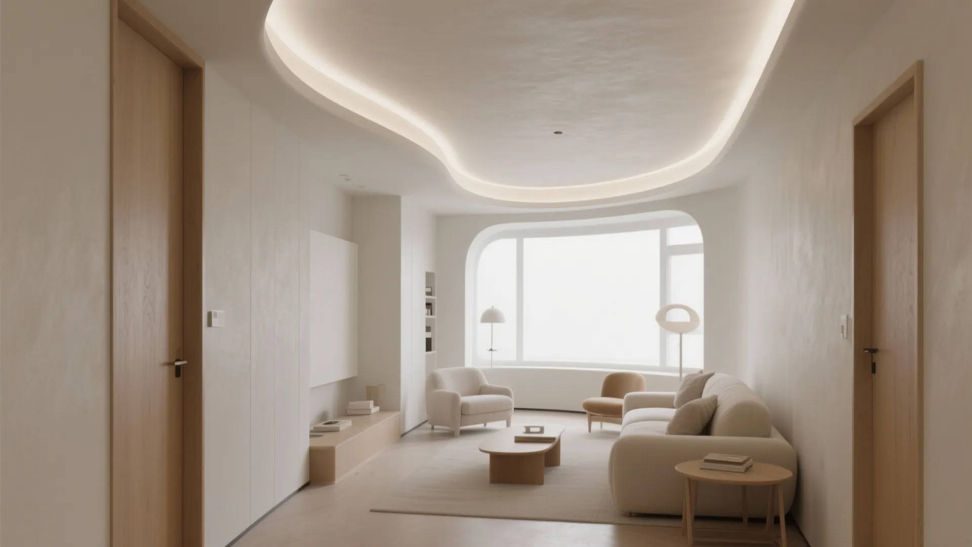 4) Curved Gypsum Edges for Soft, Organic Flow