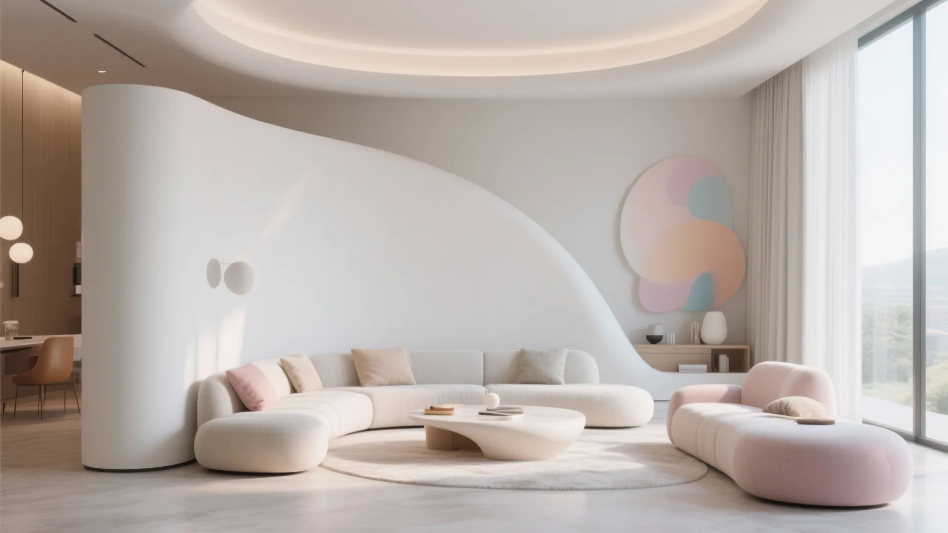 10. Curved Half Wall Divider