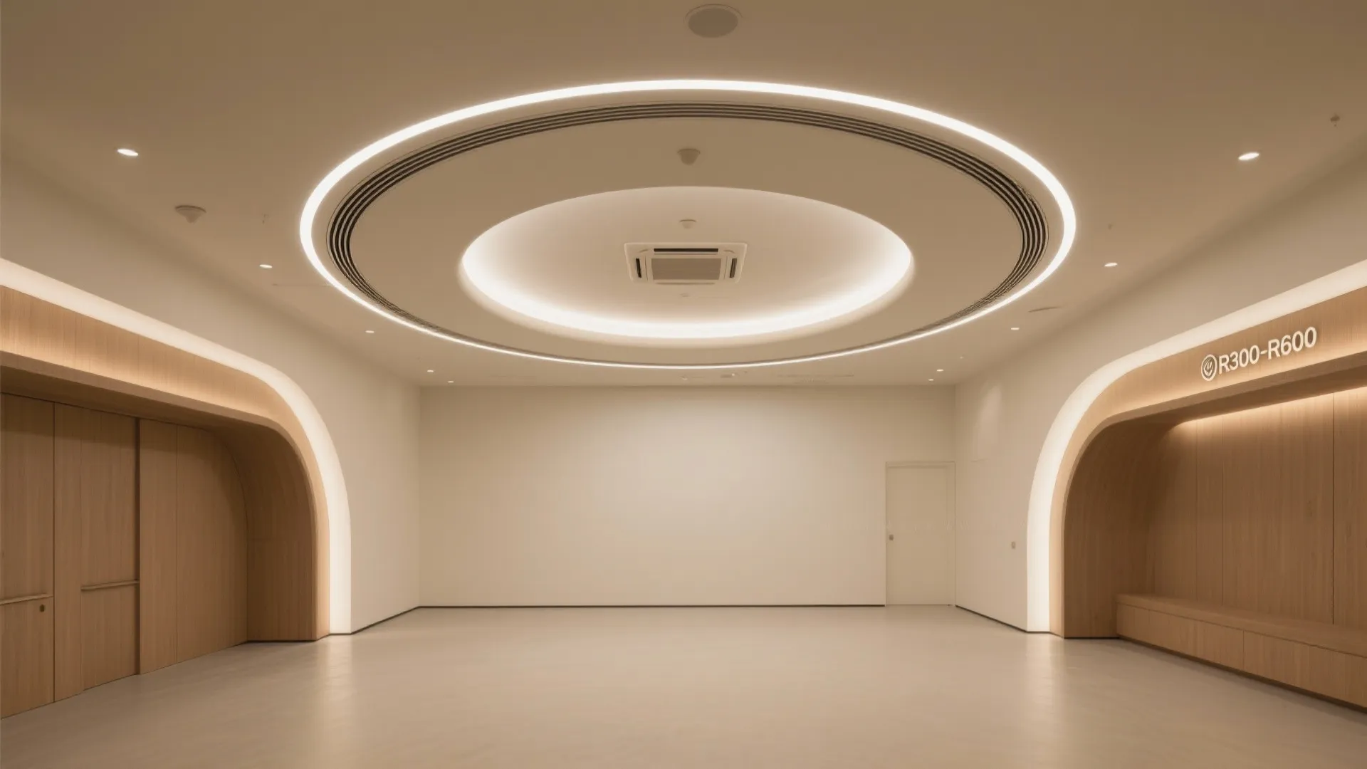 5) Curved halo edge with concealed air and minimal fixtures