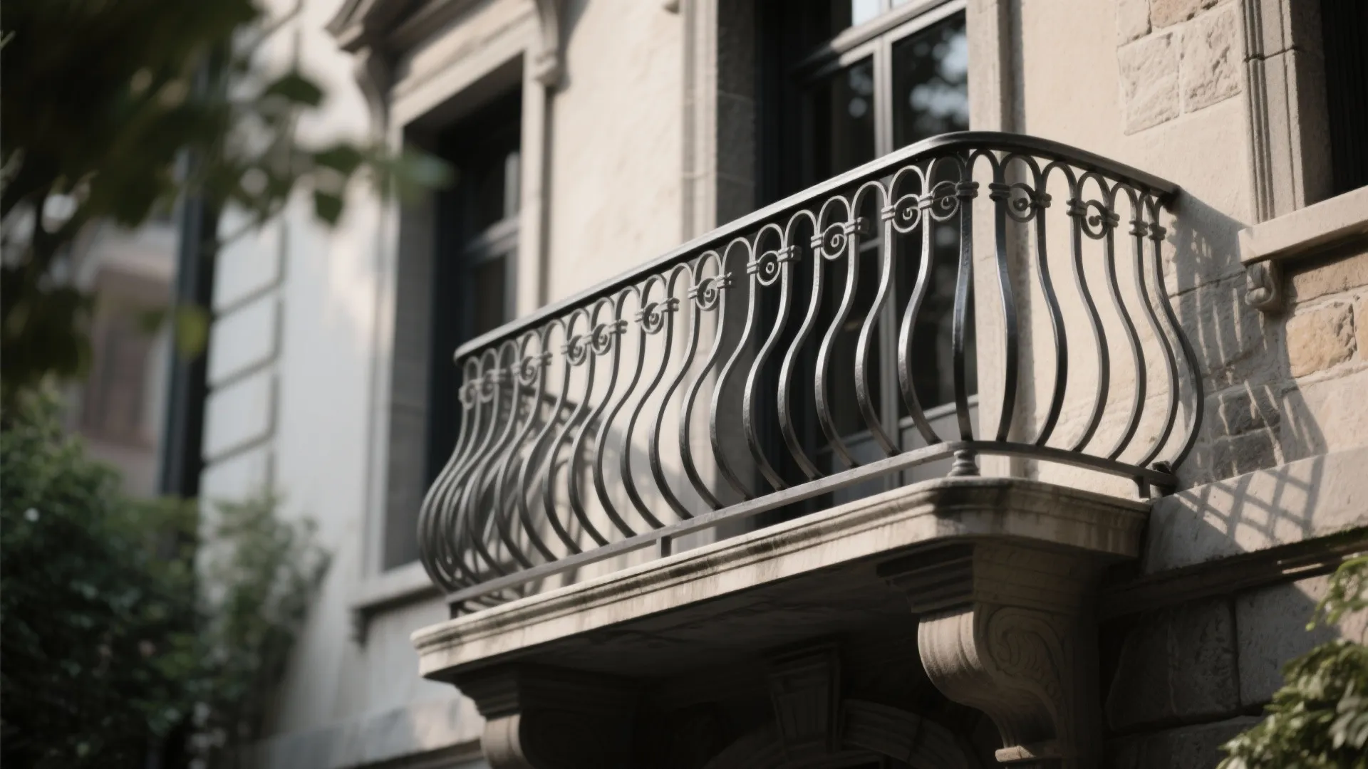 Curved Wrought Iron with Classic Details