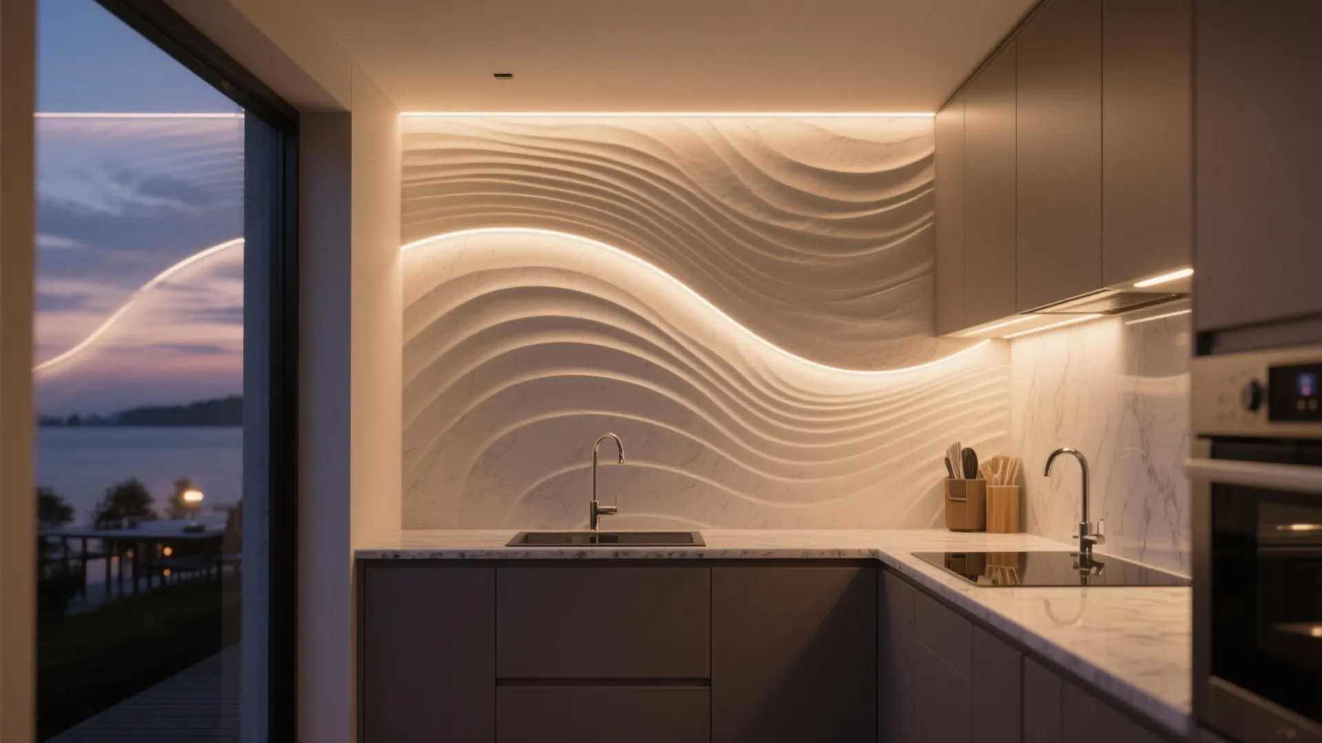 Curved LED Wash Lighting to Trace the Waves