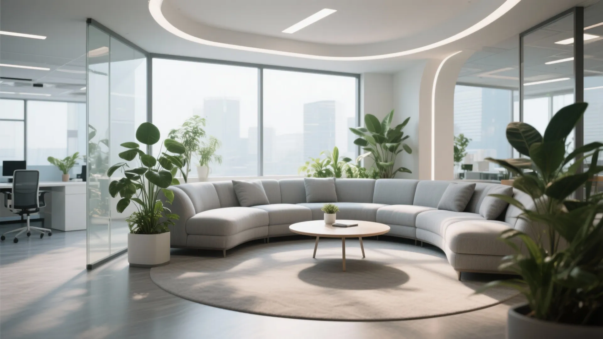 9. Curved Couch for Collaborative Corners