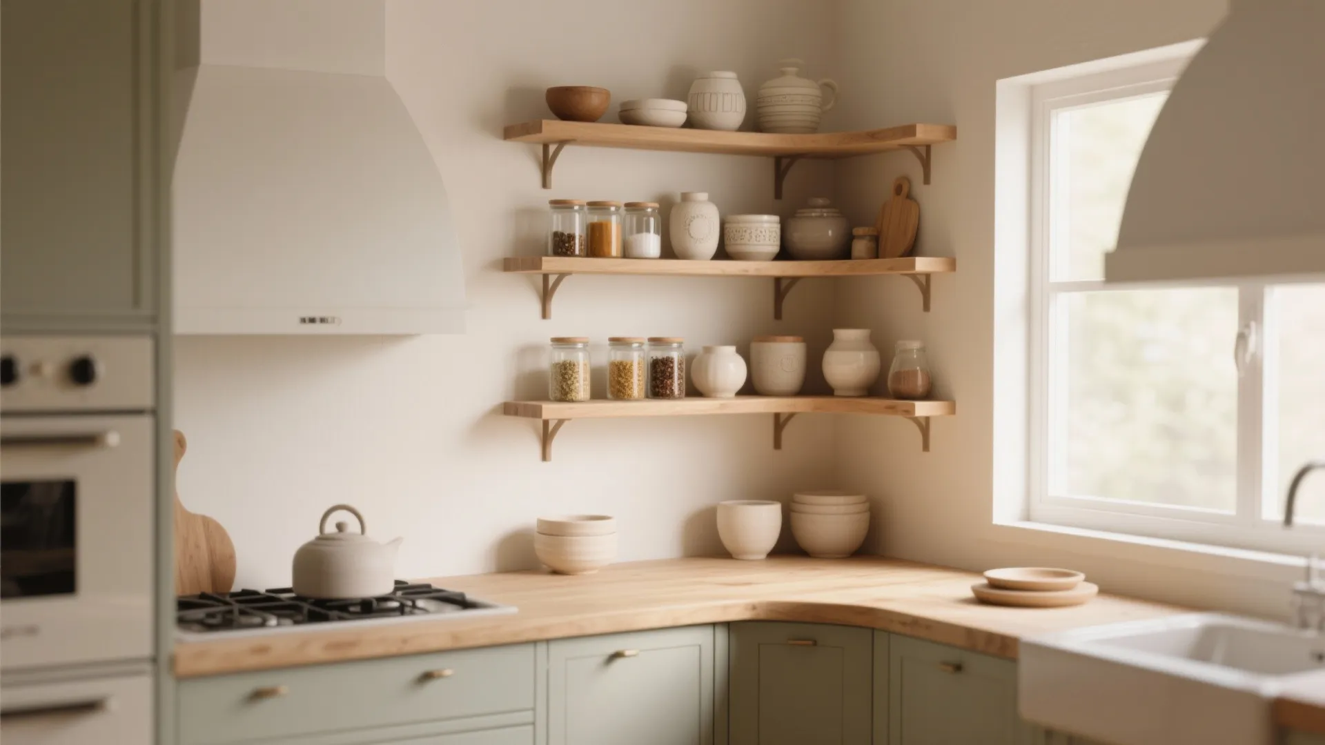 2. Add a Curved Open Shelf